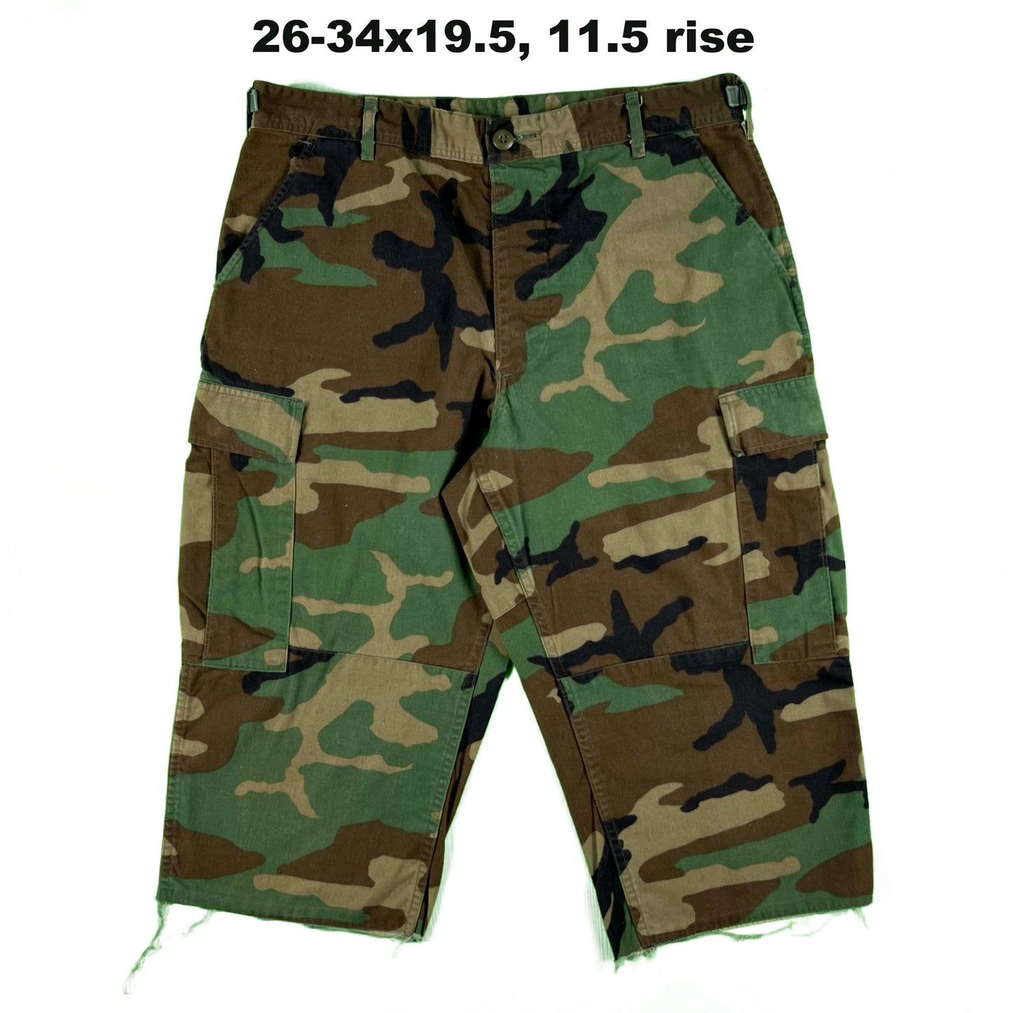 Vintage Chopped Baggy Army Camo Cargo Shorts- SELECT PAIR