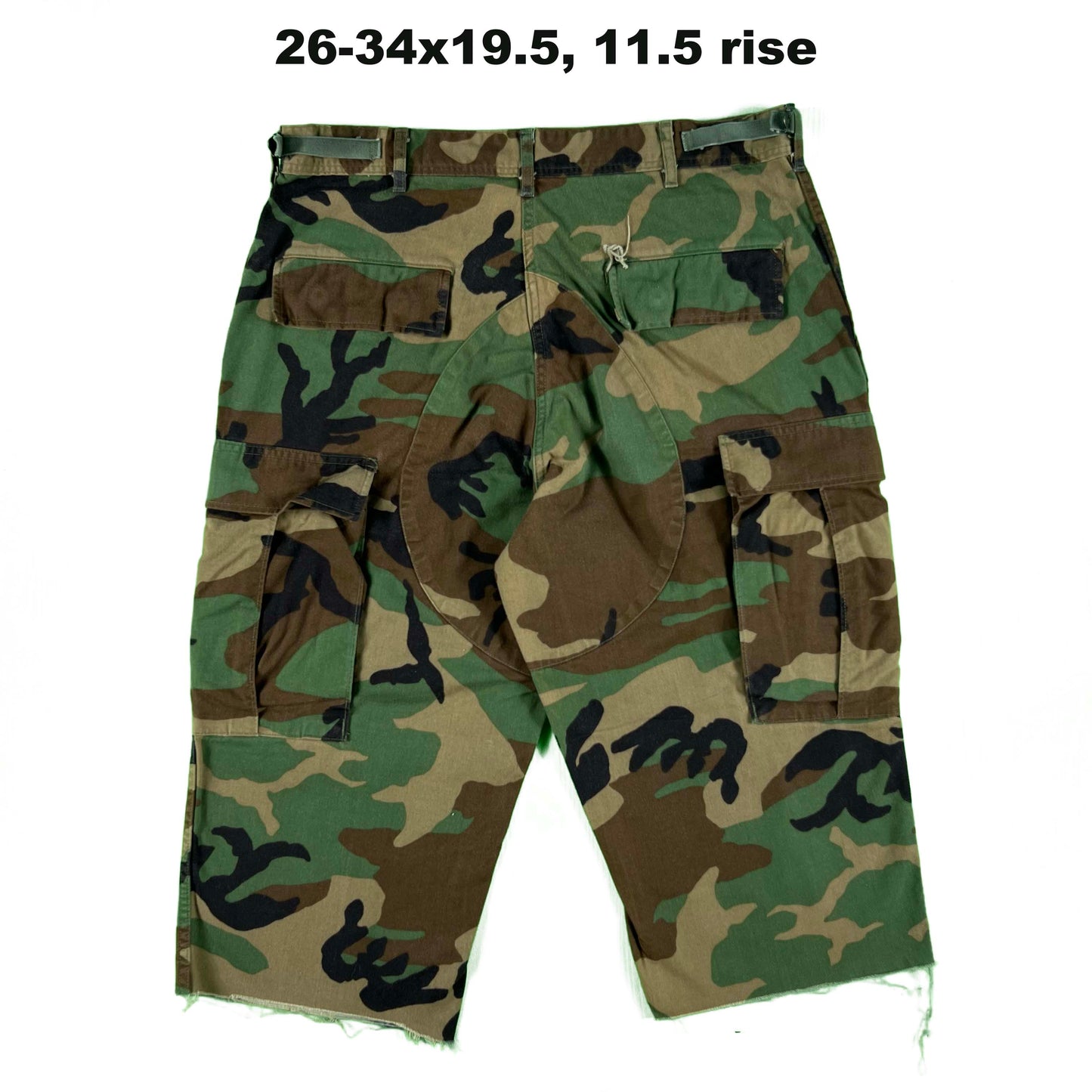 Vintage Chopped Baggy Army Camo Cargo Shorts- SELECT PAIR