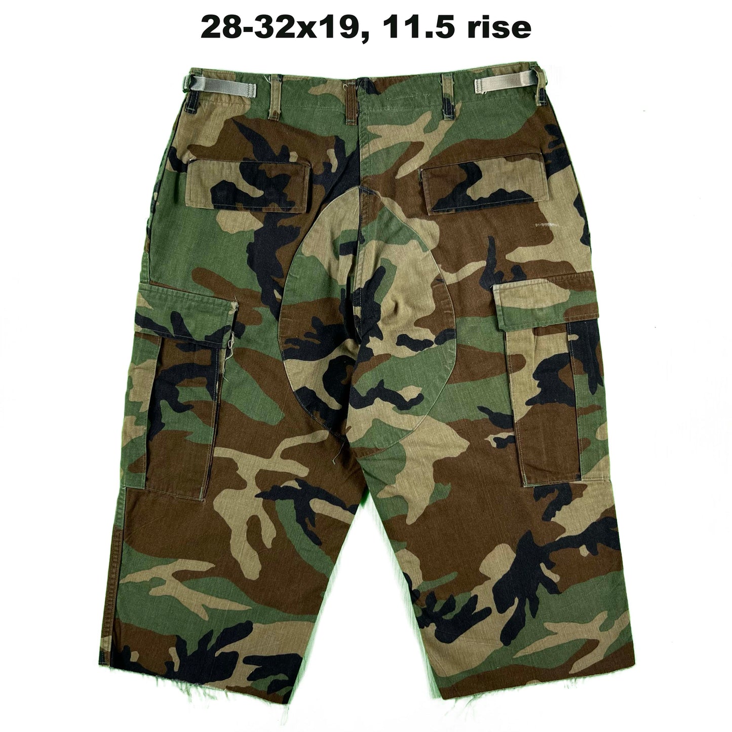 Vintage Chopped Baggy Army Camo Cargo Shorts- SELECT PAIR