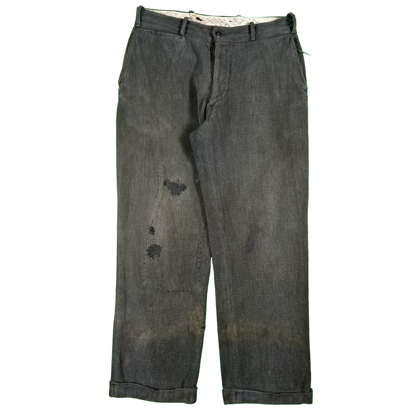 40s Salt & Pepper Button Fly Pants- 31x27.5