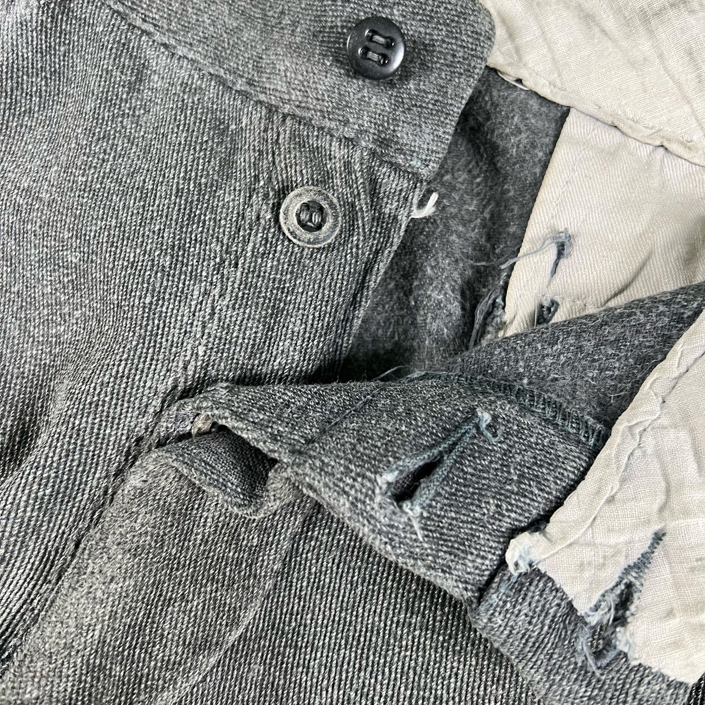 40s Salt & Pepper Button Fly Pants- 31x27.5