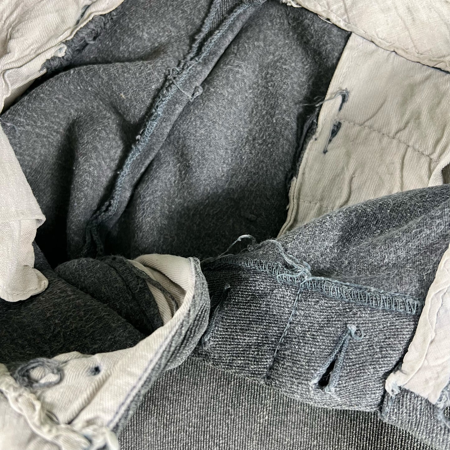 40s Salt & Pepper Button Fly Pants- 31x27.5