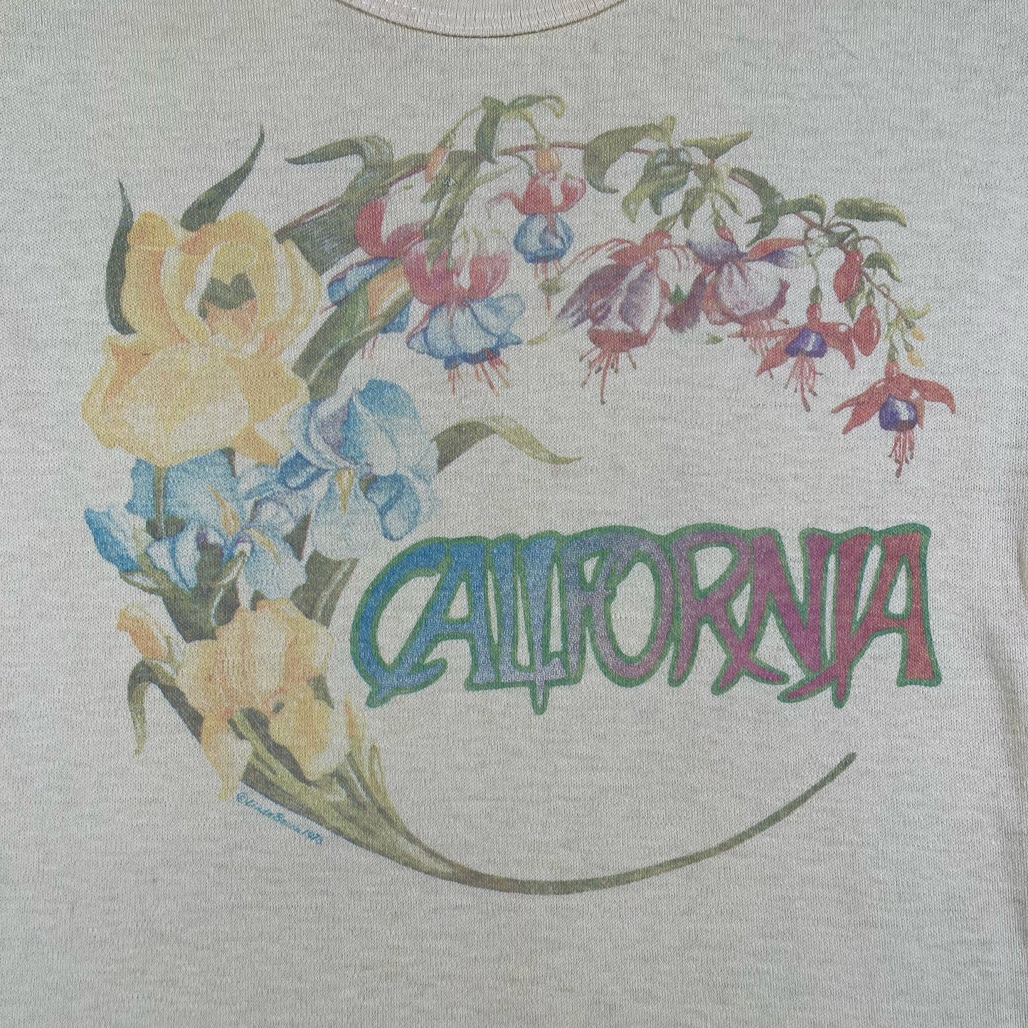 70s California Floral Tee- XS
