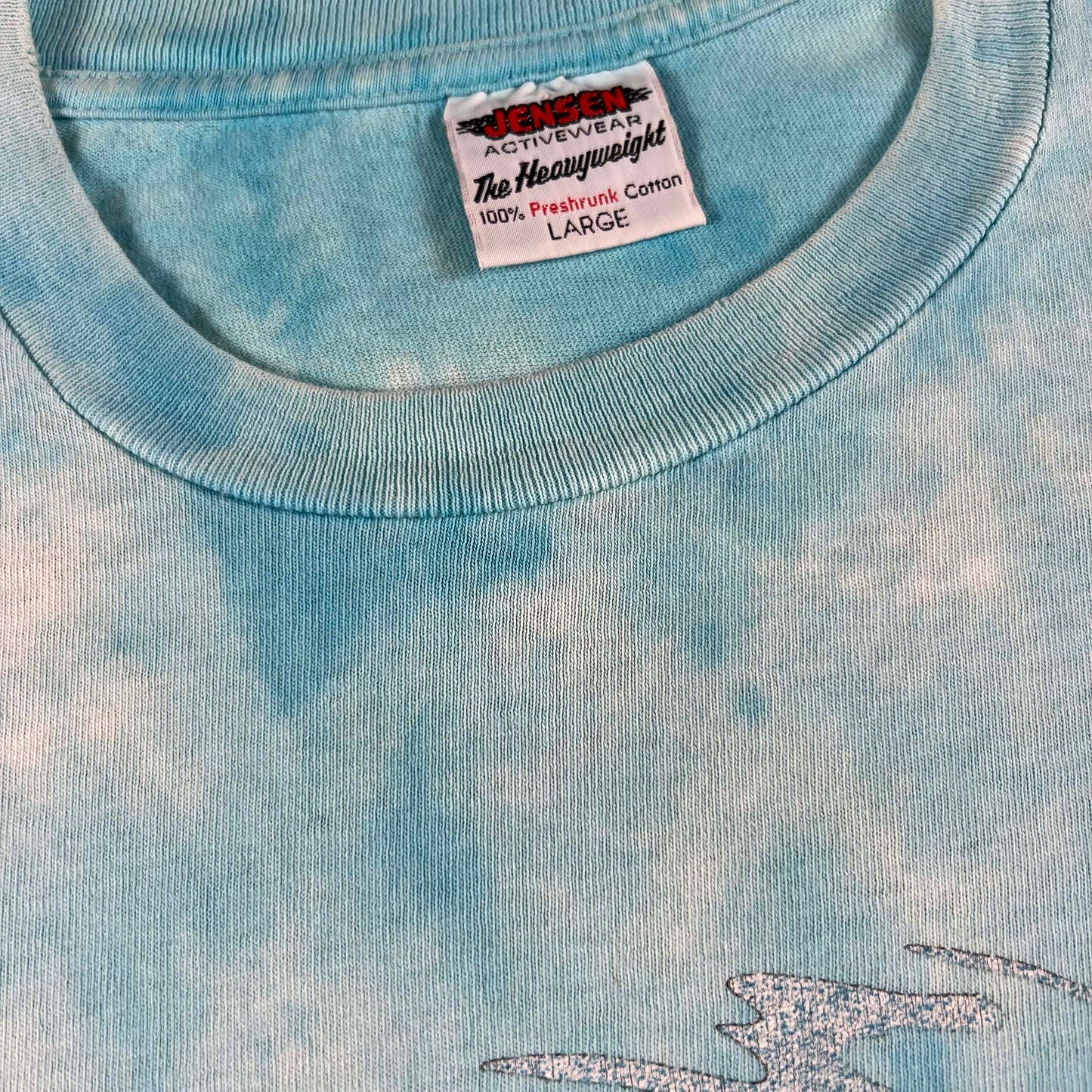 90s Great White Shark Tie Dye Tee- L