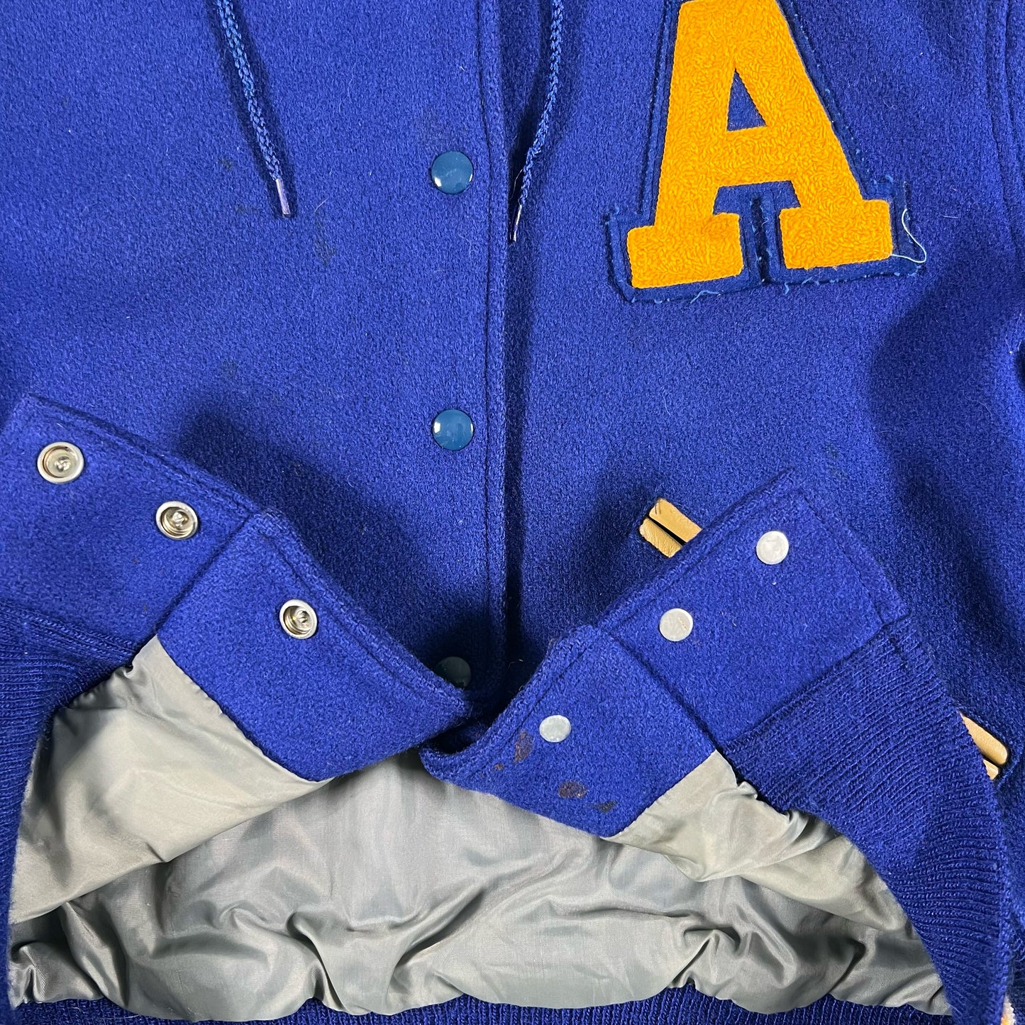 80s Hooded Varsity Jacket- XS