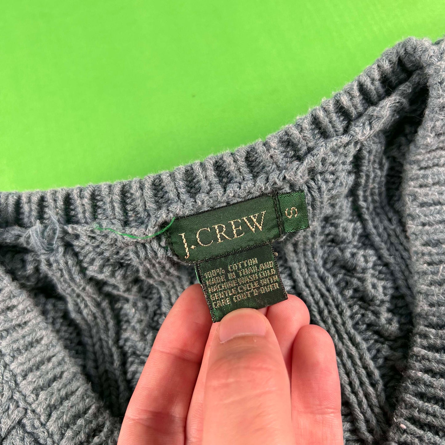 90s J.Crew 100% Cotton Cable Knit Sweater- XS