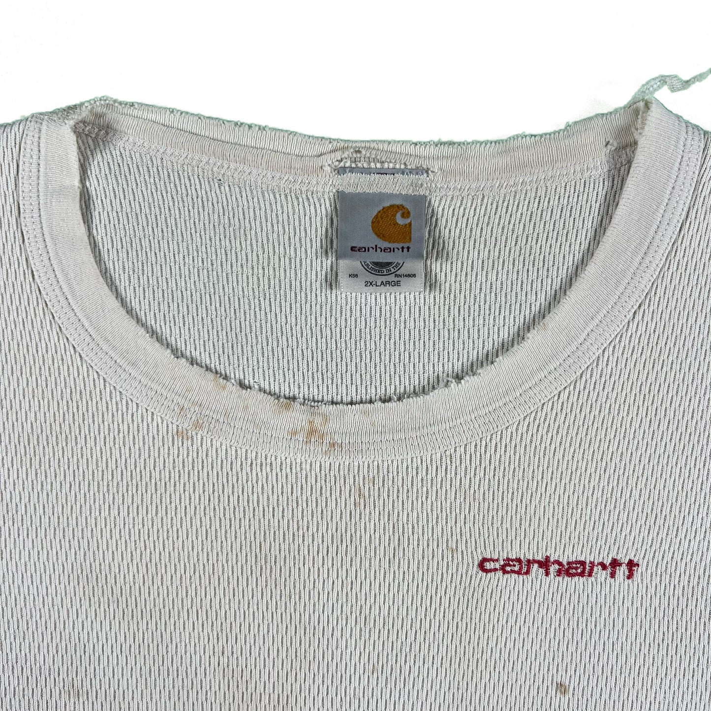 00s Carhartt Thrashed Waffle Knit Thermal- XL