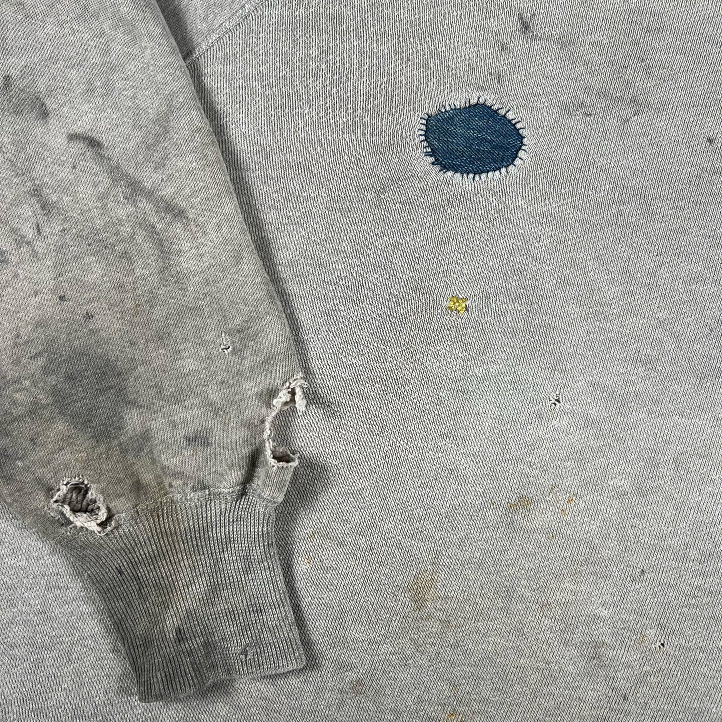 50s Repaired & Thrashed Grey Sweatshirt- M