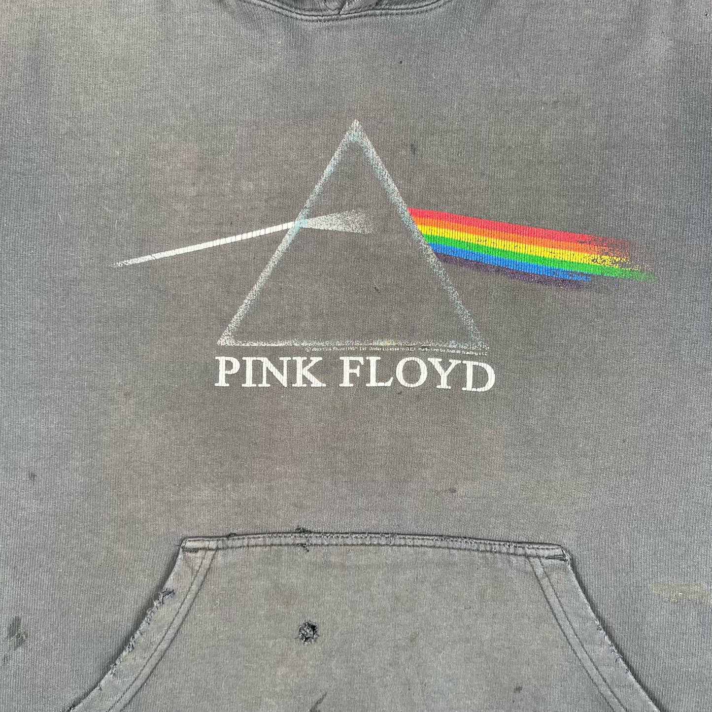 00s Sun Thrashed Pink Floyd Hoodie- L