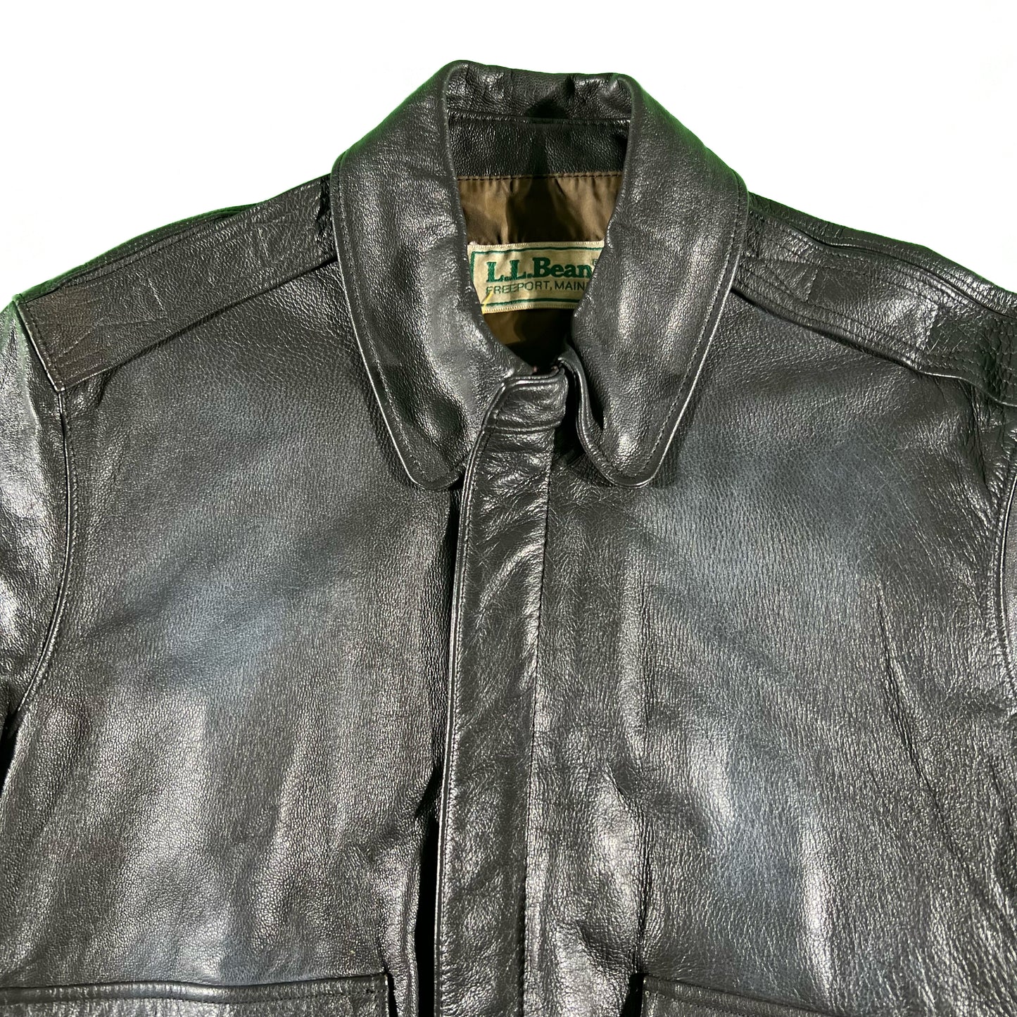80s L.L. Bean A2 Style Leather Jacket- M