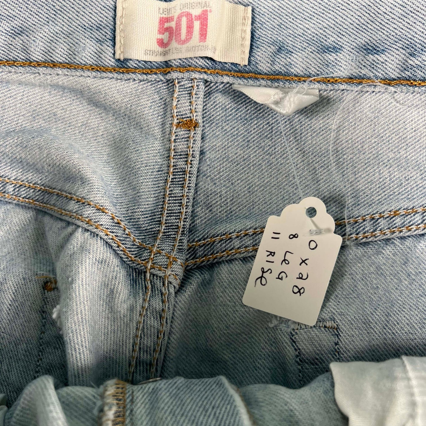 00s Levi's 501 Released Hem Light Wash Denim- 30x28