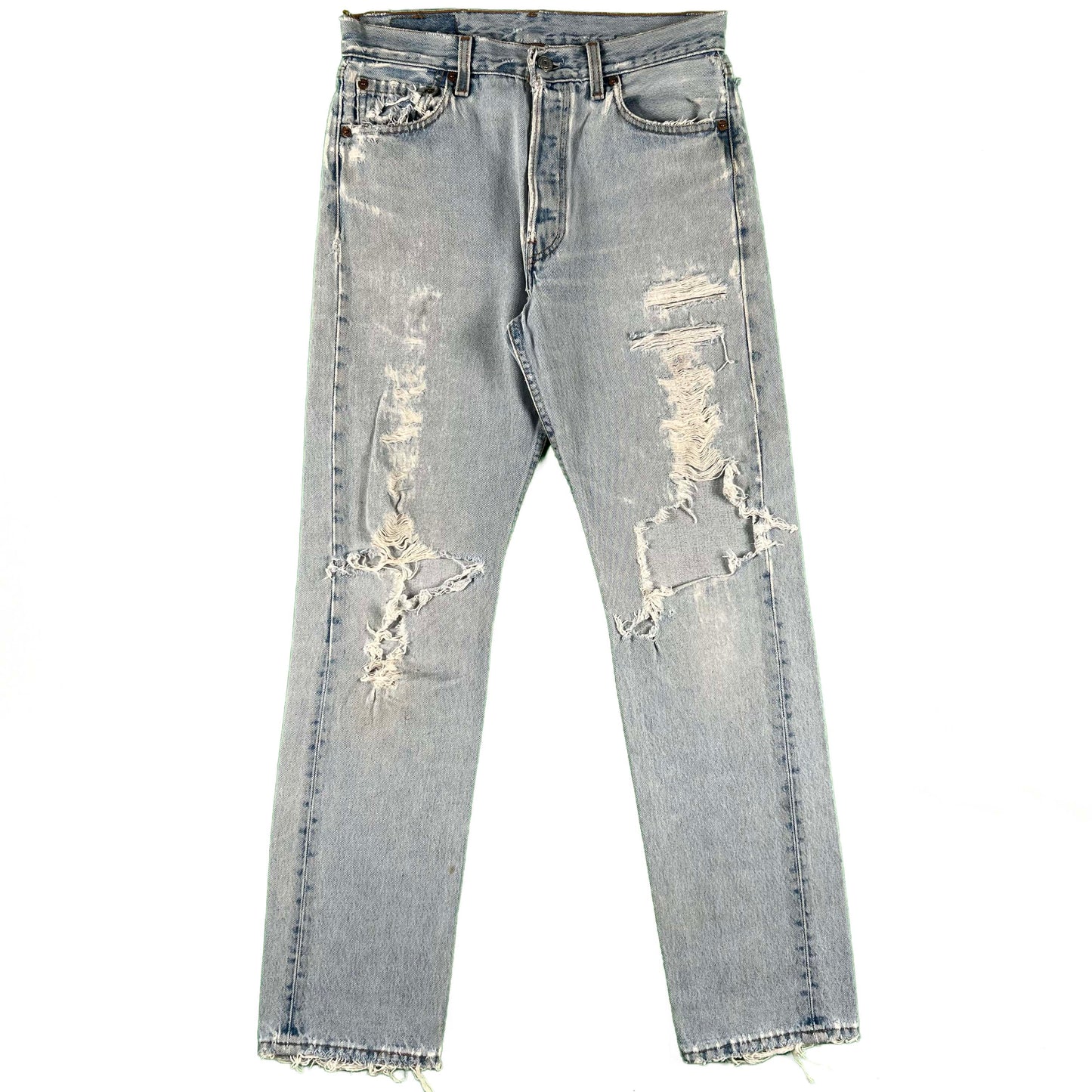 90s Thrashed Levi's 501 Light Wash Denim- 29x31.5