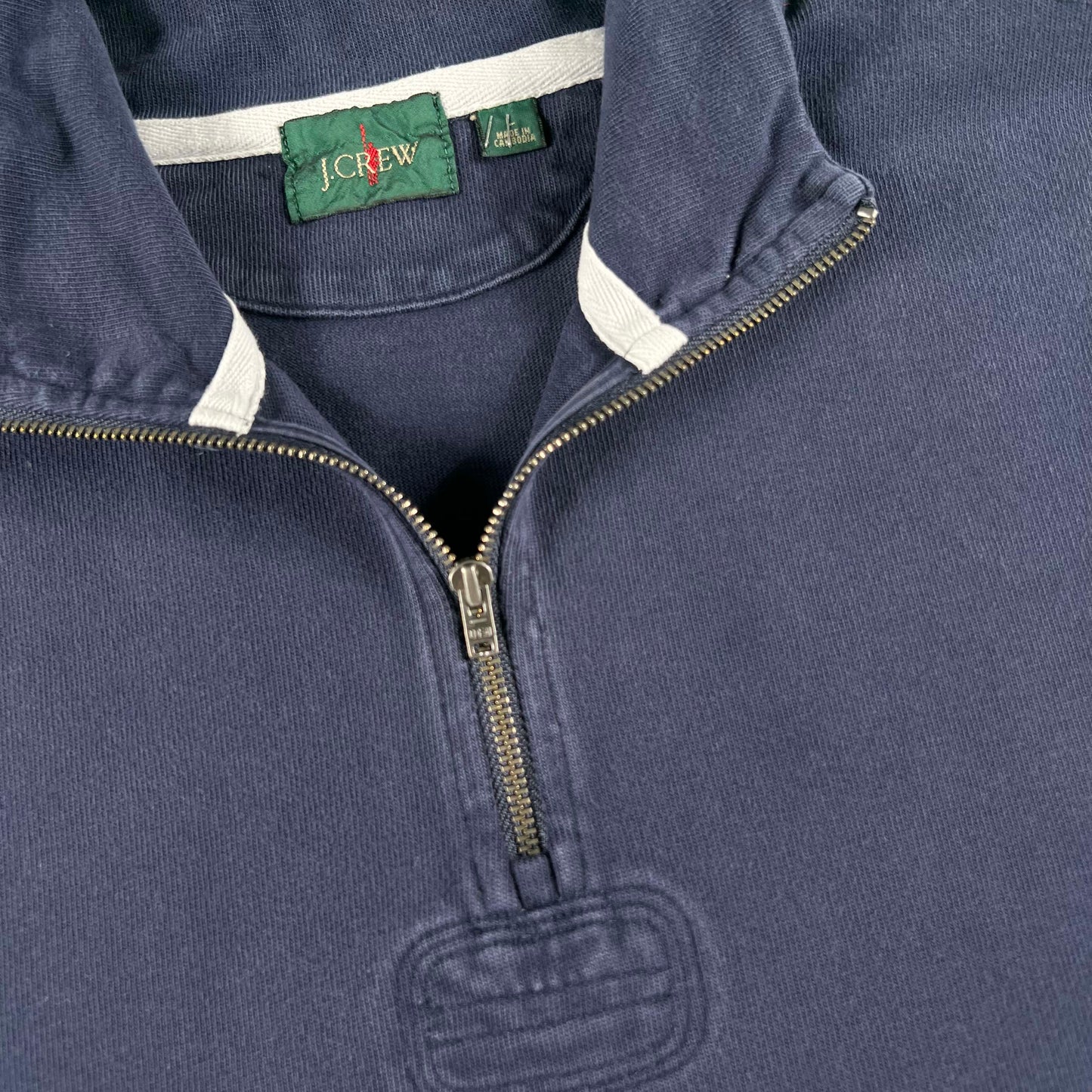 90s J.Crew Quarter Zip Rugby Shirt- L