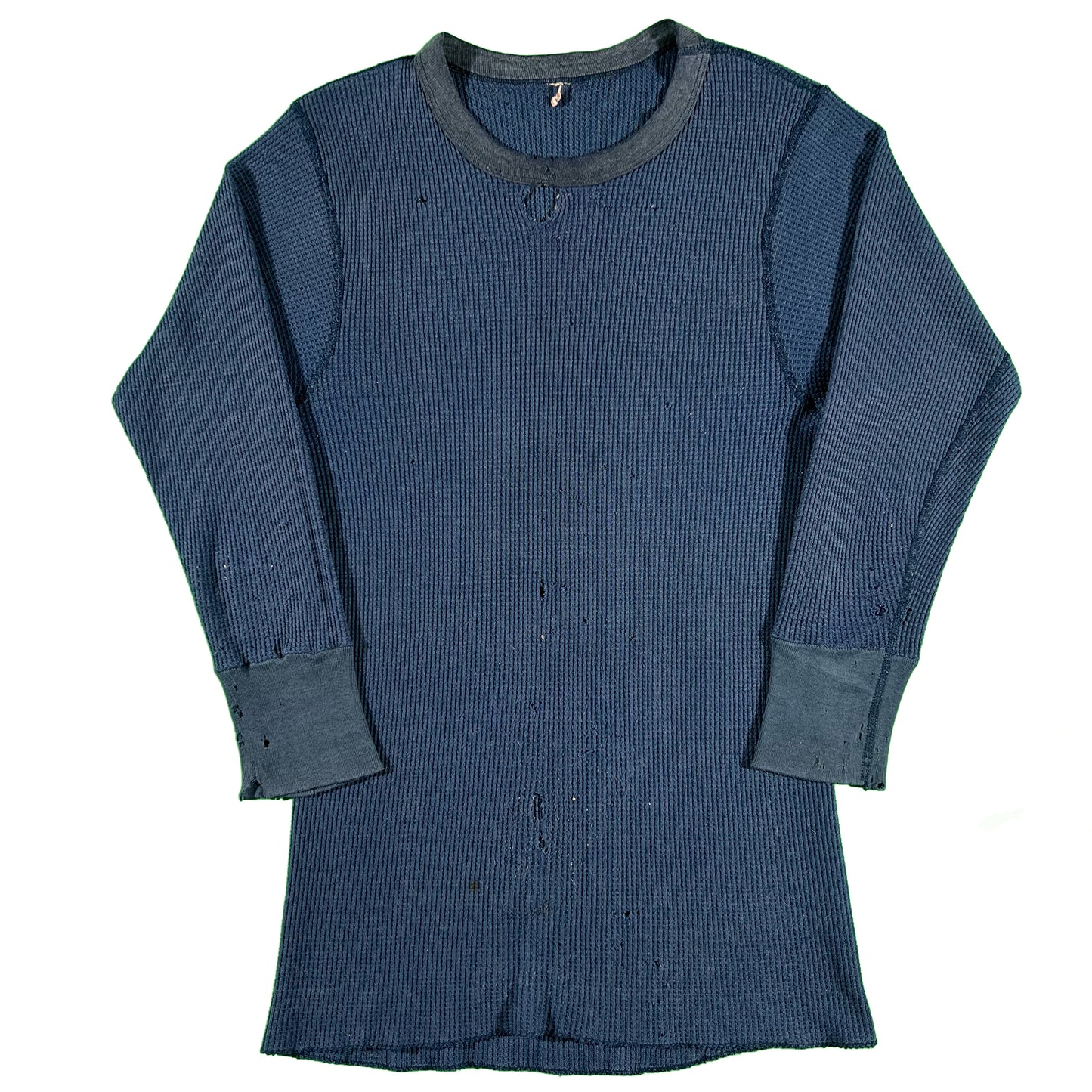 70s Sun Faded & Thrashed Waffle Knit Thermal- M
