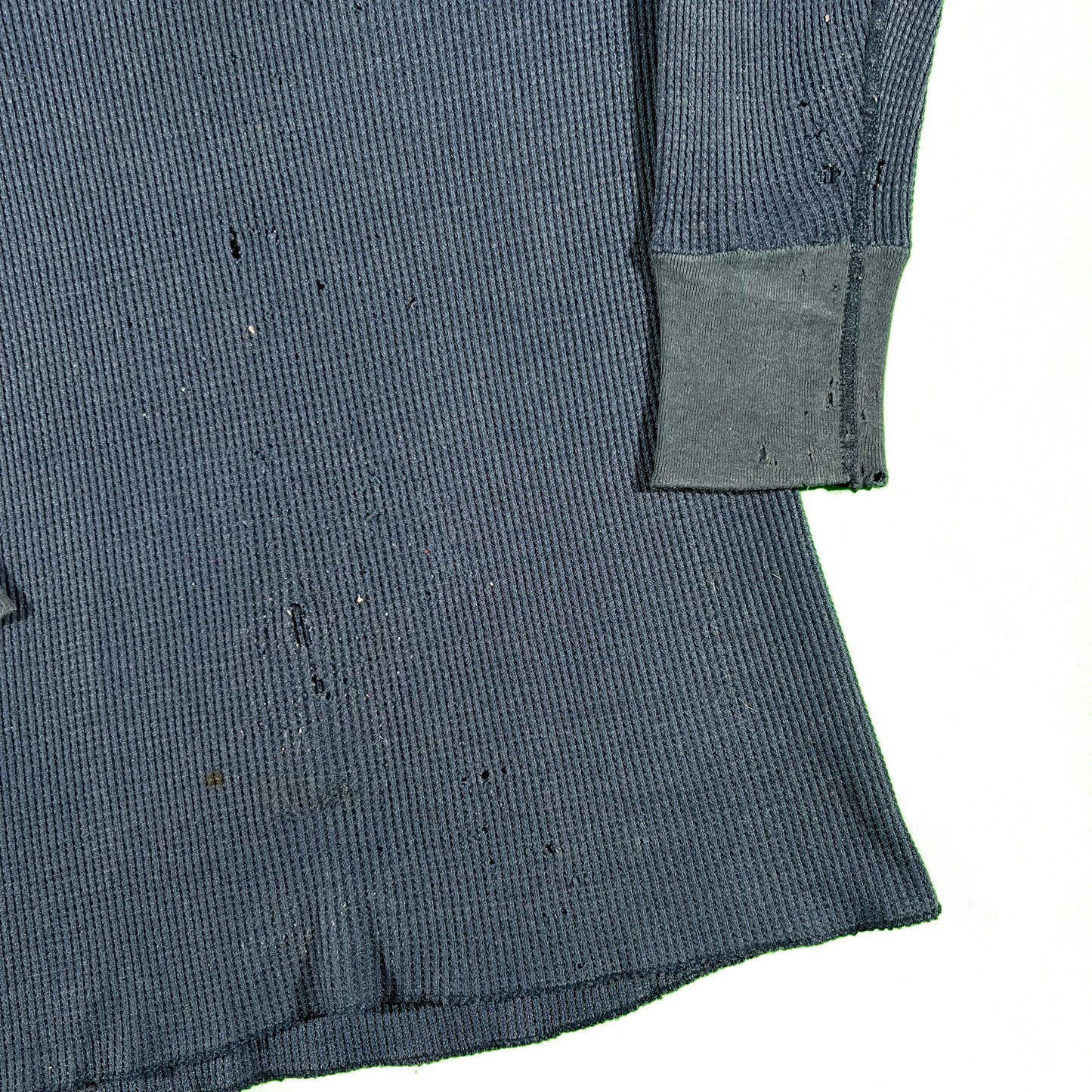 70s Sun Faded & Thrashed Waffle Knit Thermal- M