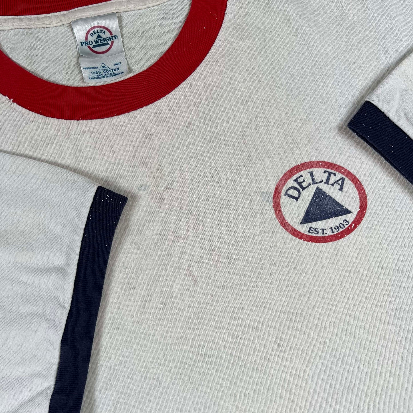 00s 'Delta' Delta Long Beach Cali Ringer Tee- XL