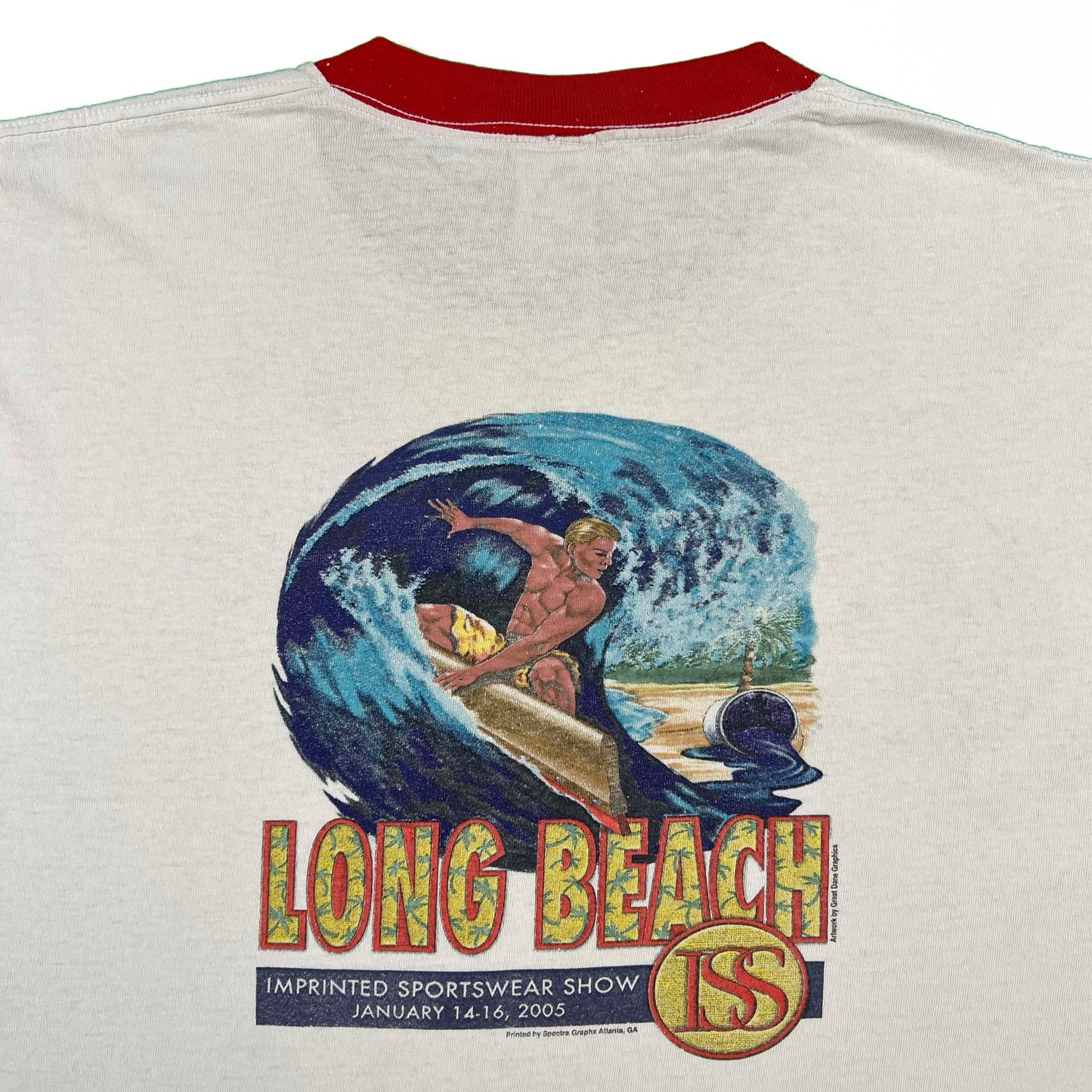 00s 'Delta' Delta Long Beach Cali Ringer Tee- XL