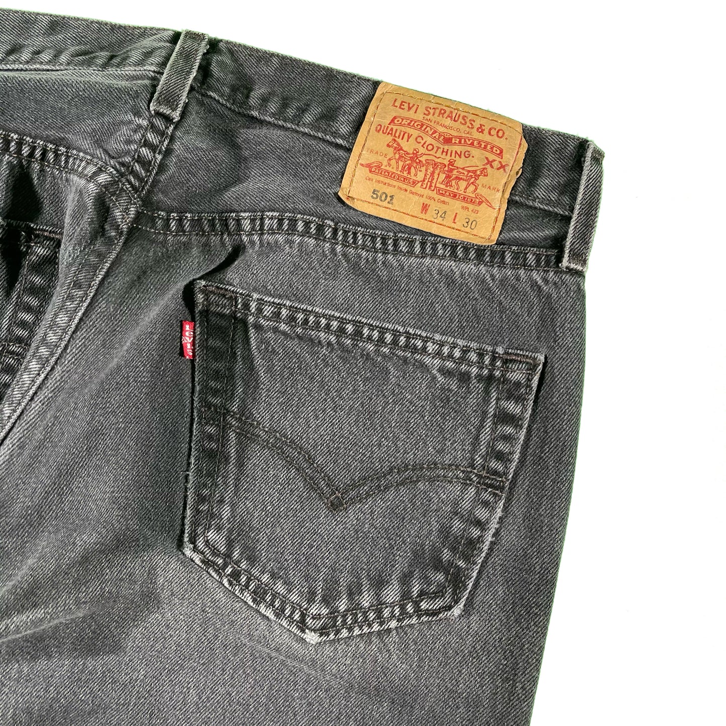90s Faded Black Levi's 501s- 32x29