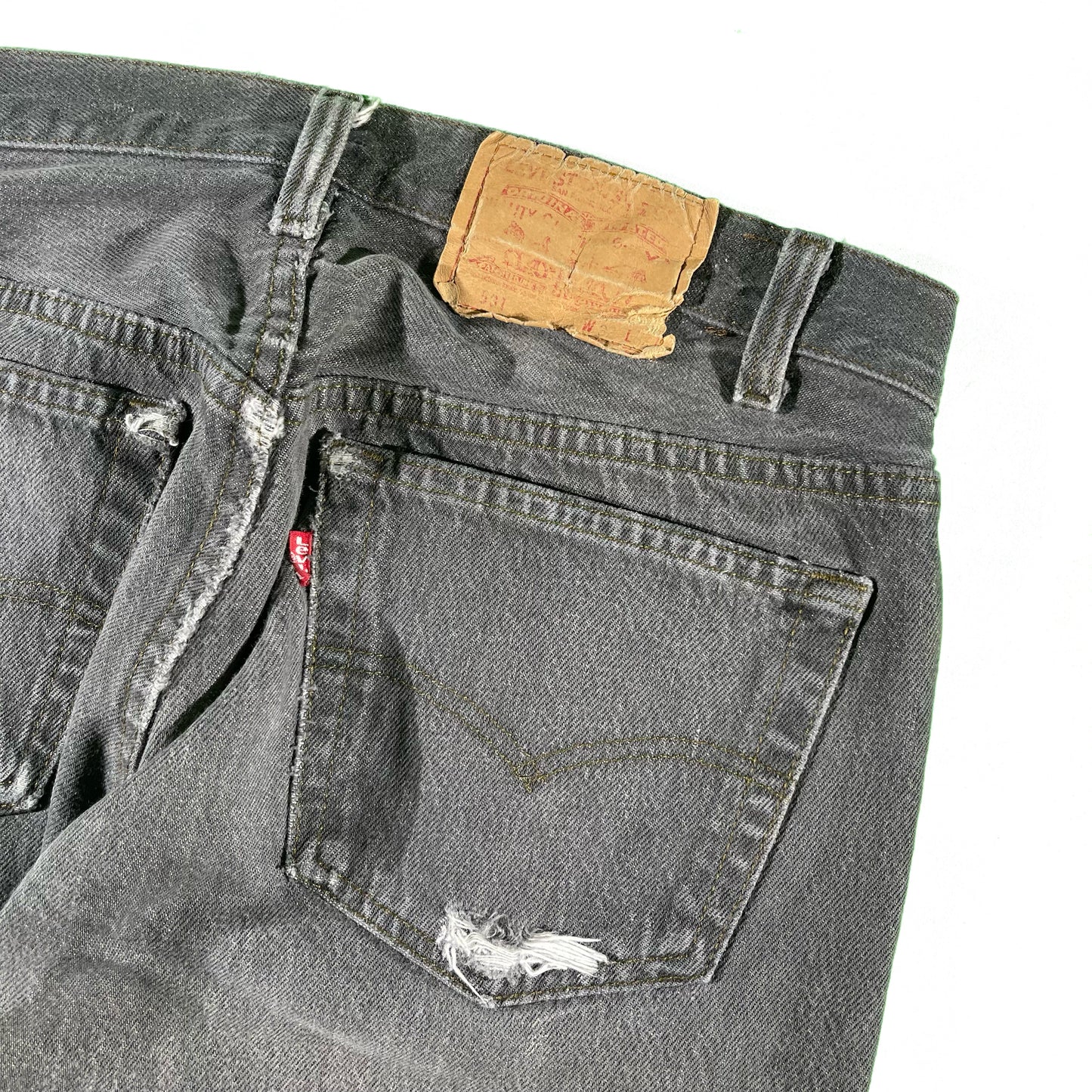 80s Sun Faded Grey Levi's 501s- 31x33.5