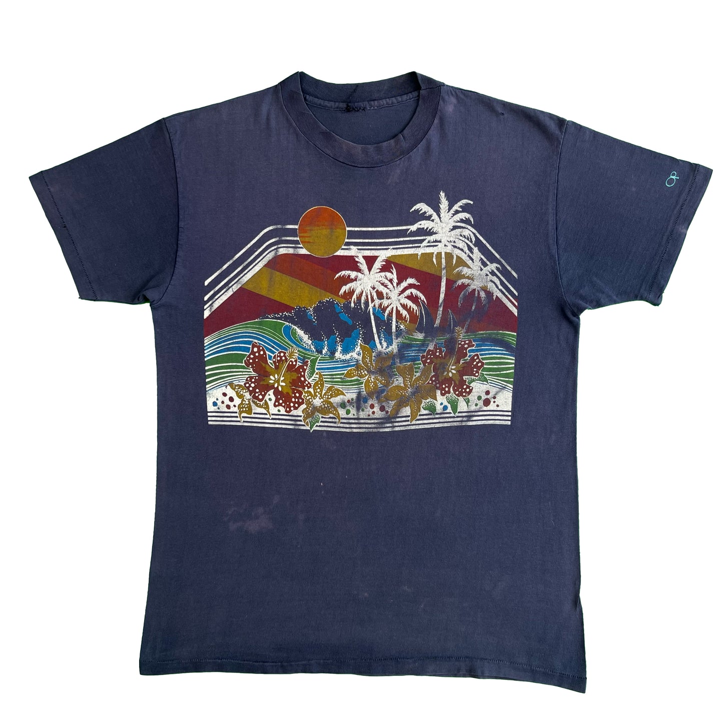 80s Sun Faded Ocean Pacific Tee- L