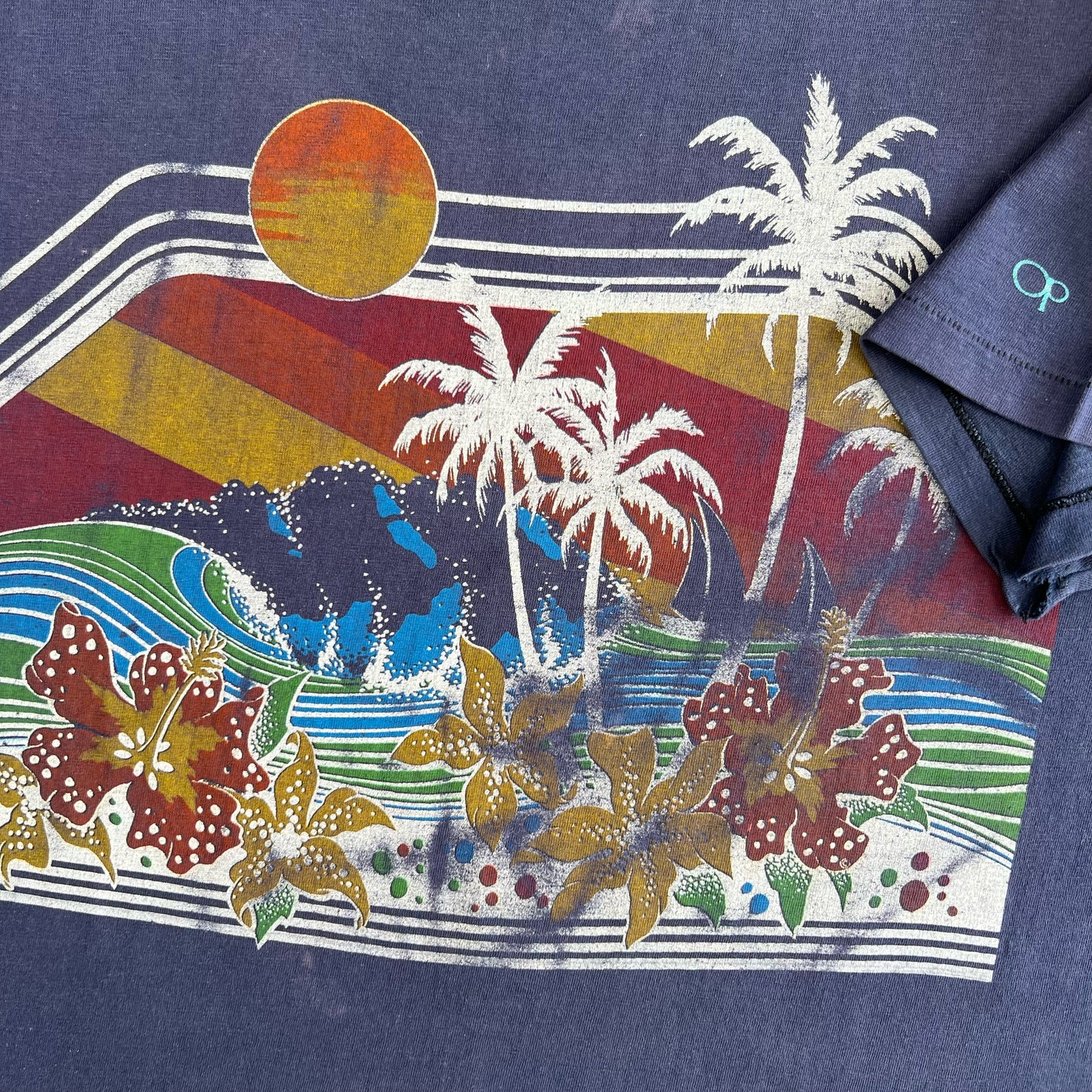 80s Sun Faded Ocean Pacific Tee- L