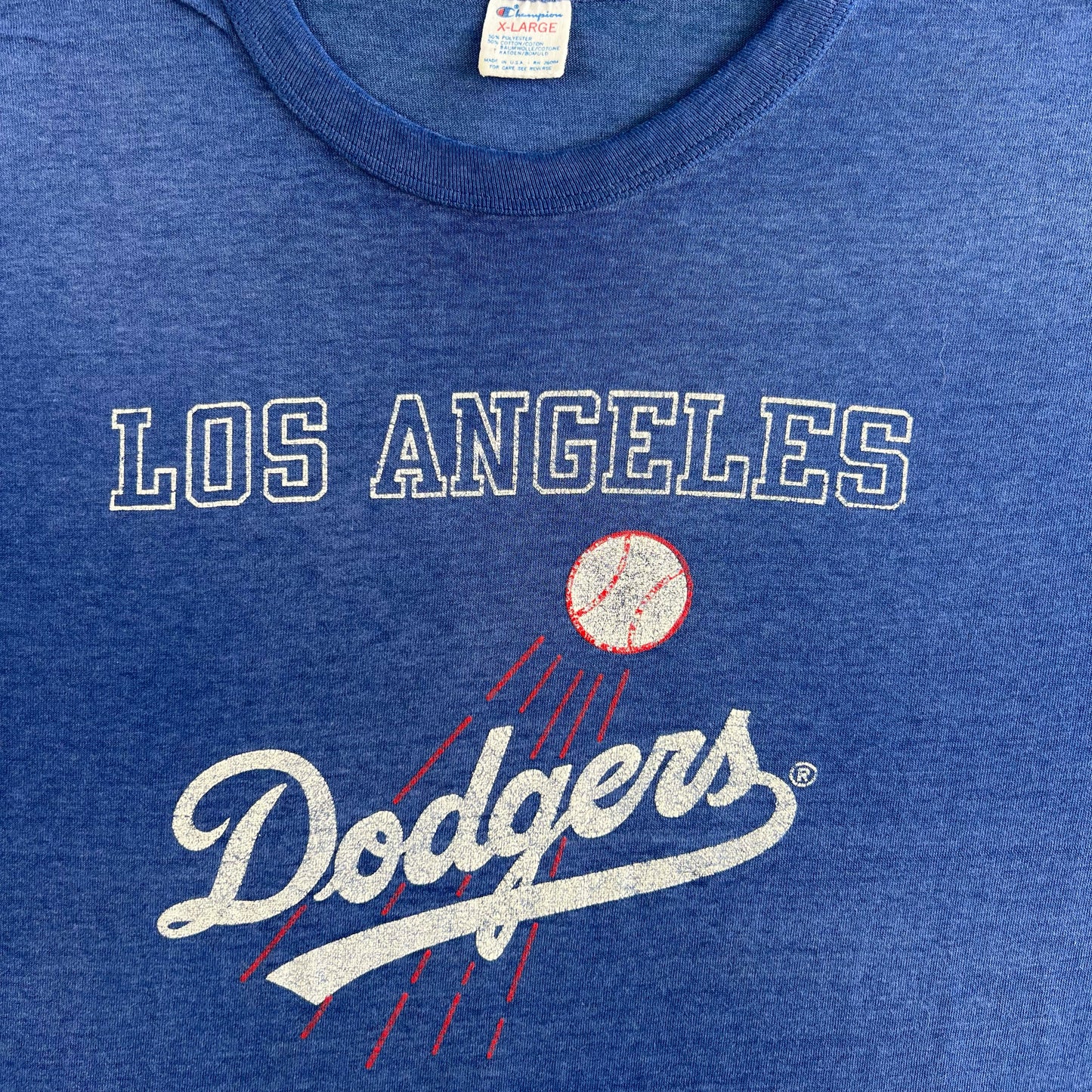 80s LA Dodgers Paper Thin Champion Tee- L
