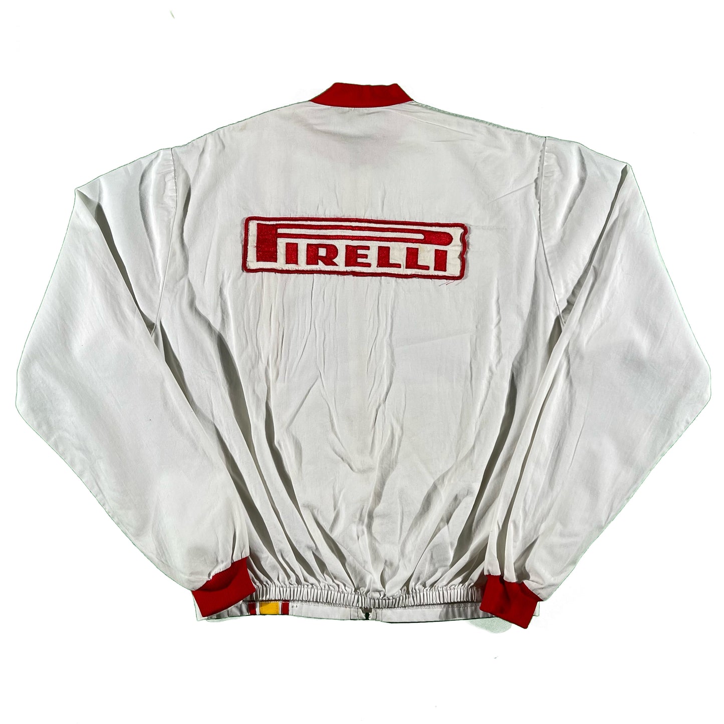 70s White Pirelli Tires Racing Jacket- L