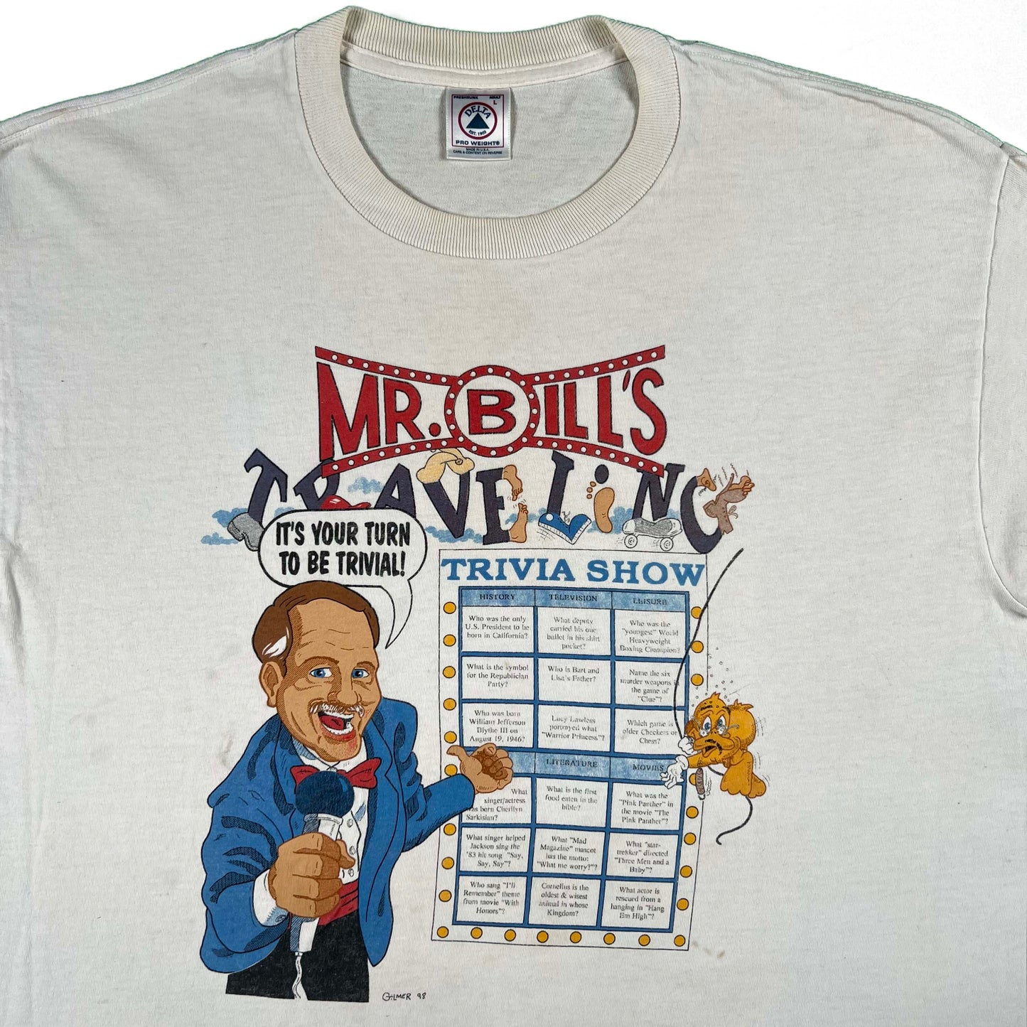 90s Simpsons x Mad X Star Trek etc Trivia Tee- L