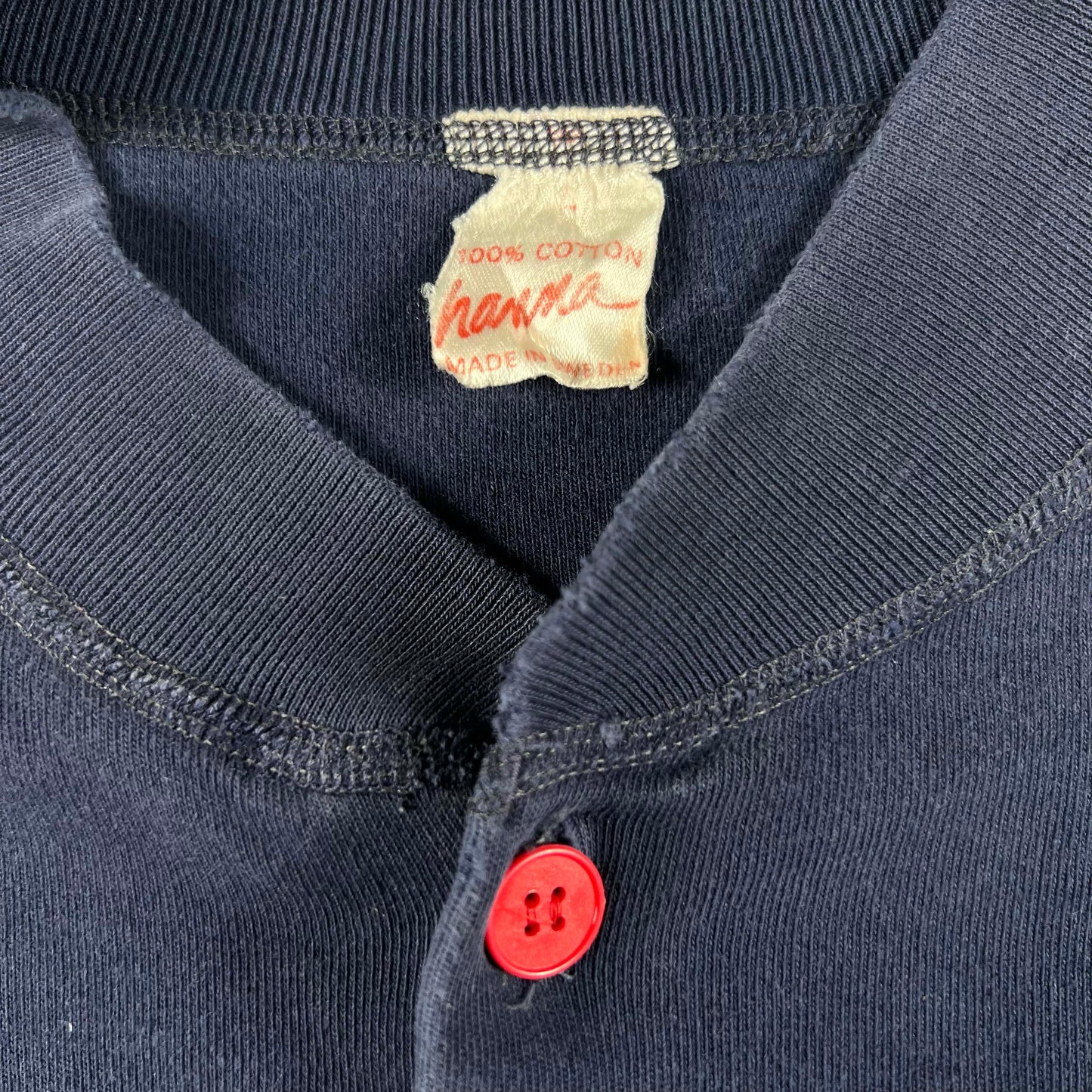70s Euro Henley Sweatshirt- M