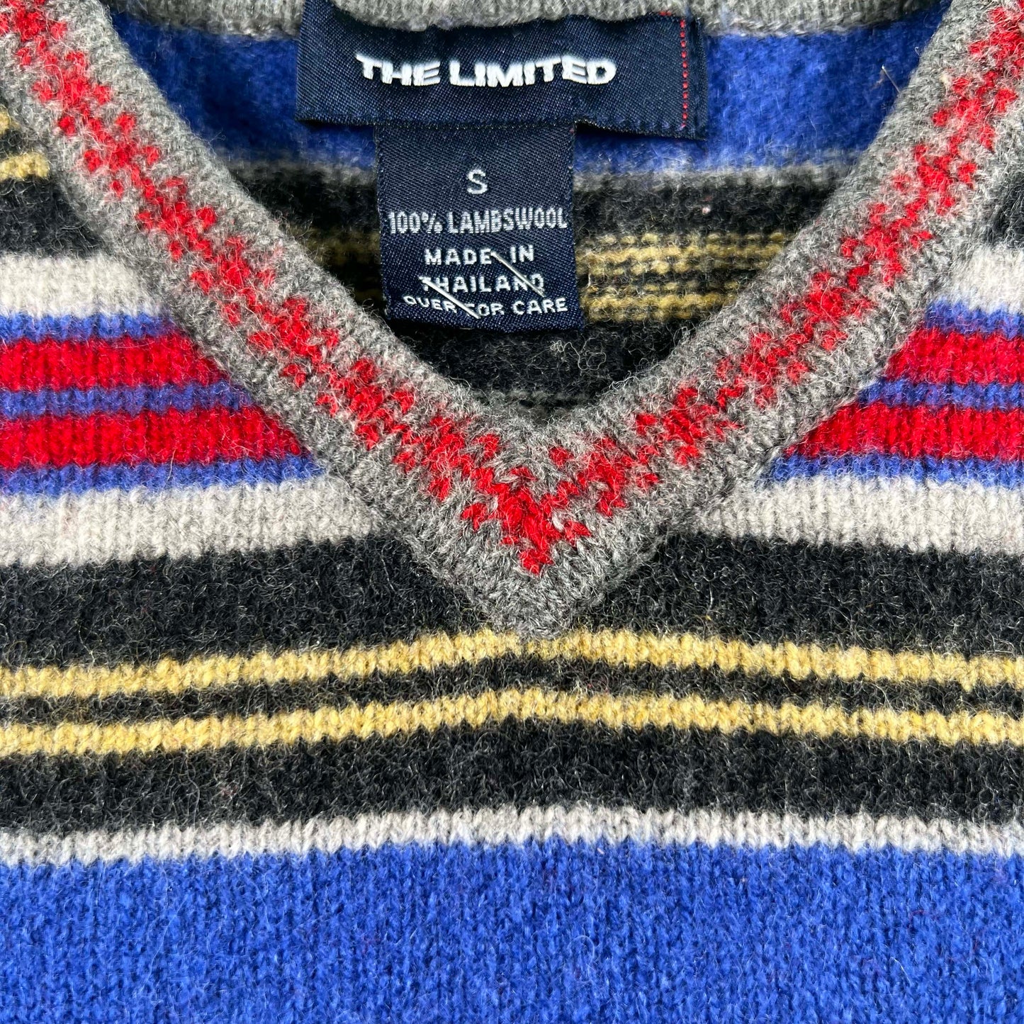 90s Striped Lambswool Sweater Vest- XS