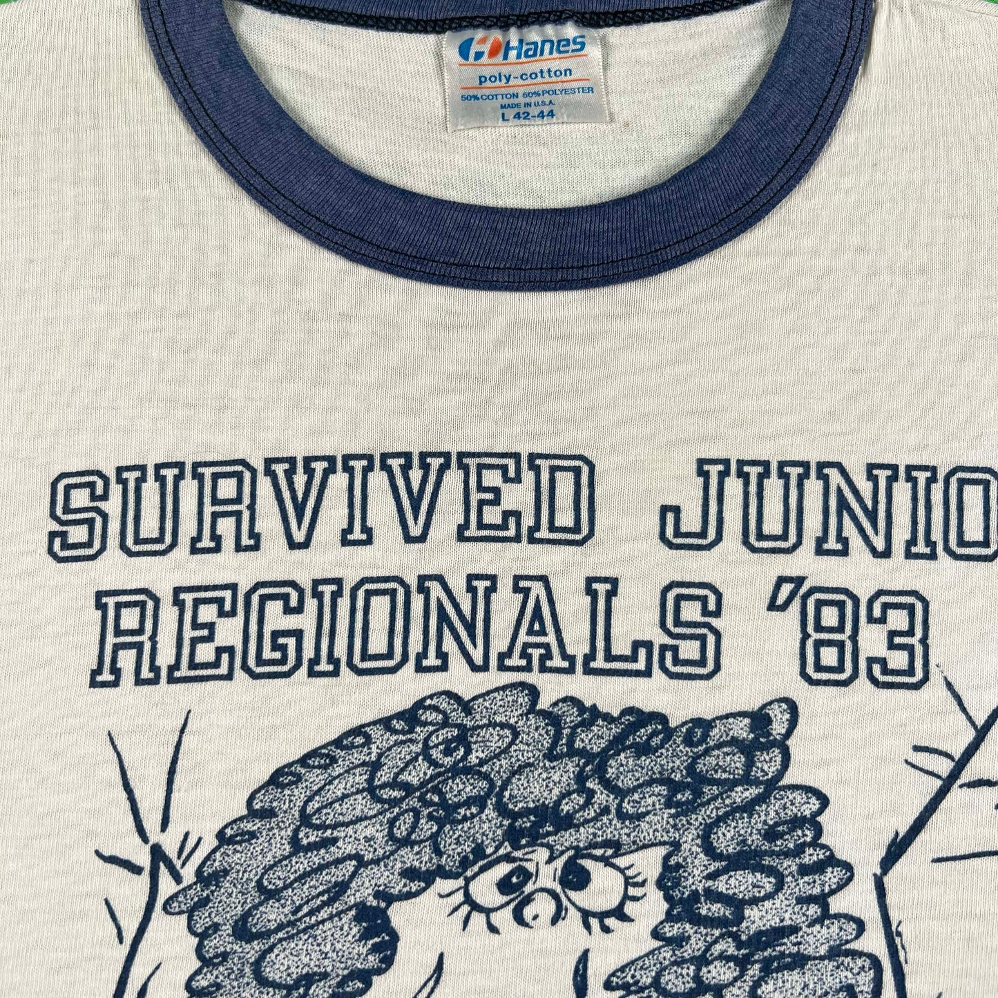 80s 'I Survived Junior Regionals' Ringer Tee- M