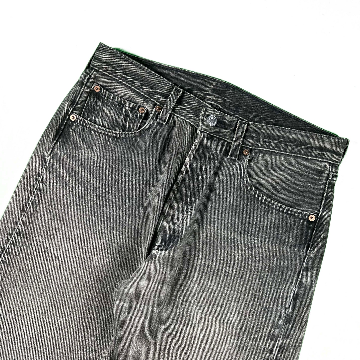 90s Sun Faded Black Levi's 501 Denim- 31x34