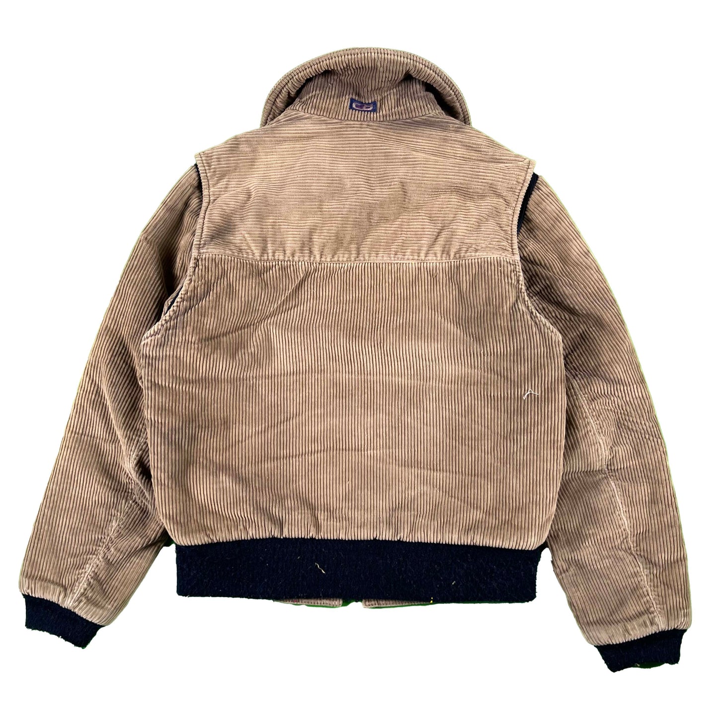 80s Sun Faded Grey Corduroy Bomber Jacket- M