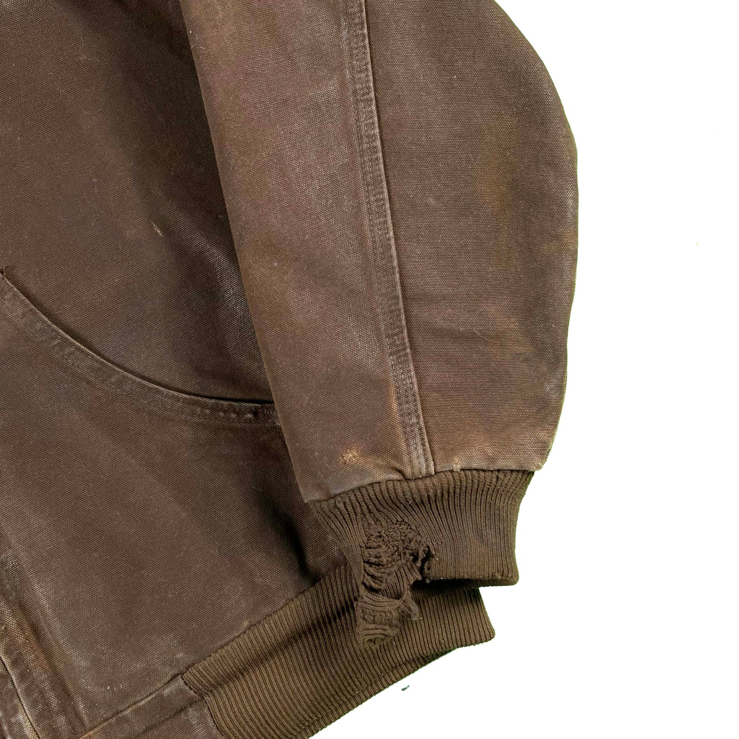 Carhartt Perfectly Worn Brown Hooded Work Jacket- M