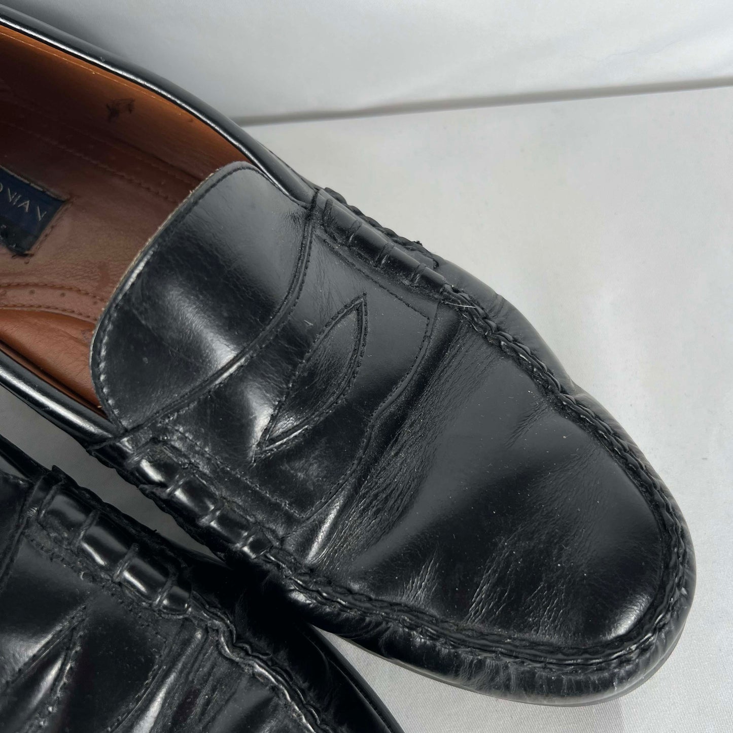 90s Black Leather Penny Loafers- M's 11.5, W's 13