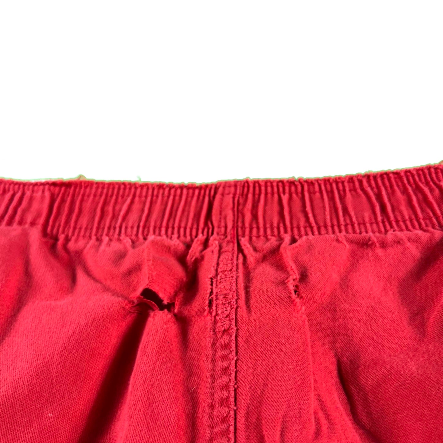 90s Thrashed and Sun Faded Red Gap Board Shorts- S