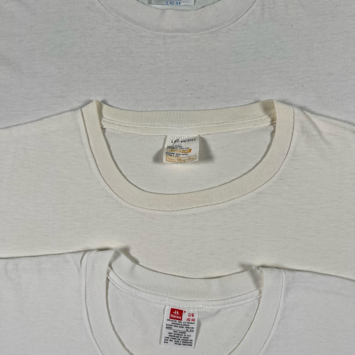 Vintage Blank White Tee- SELECT SIZE
