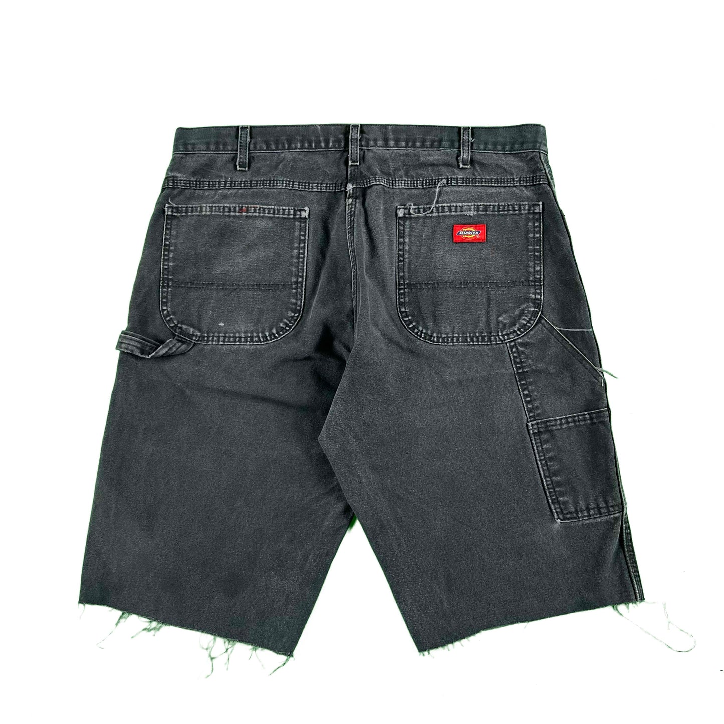 Faded Black Dickies Cut Off Carpenter Shorts- 36x13