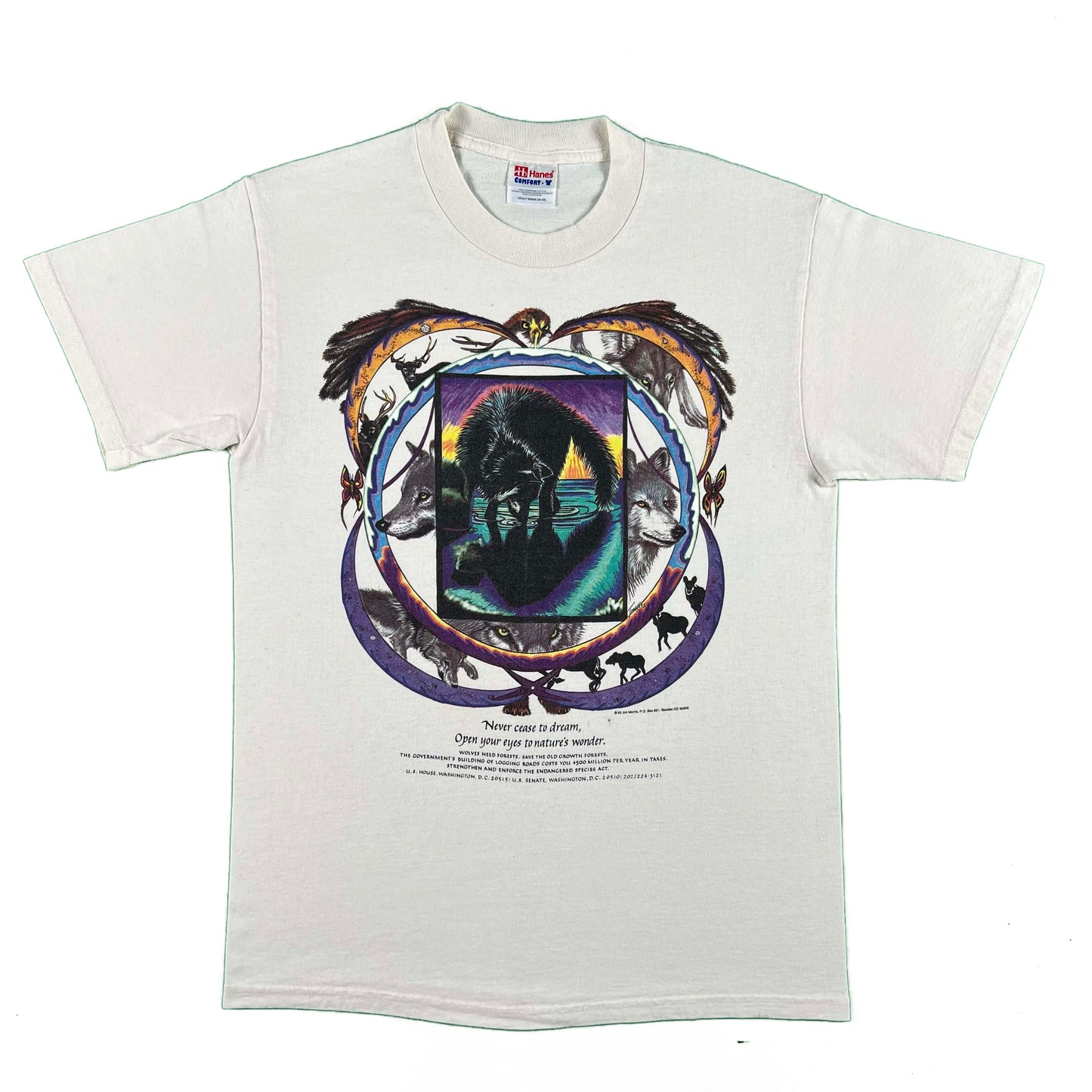 90s Save the Wolves Stunning Tee- M