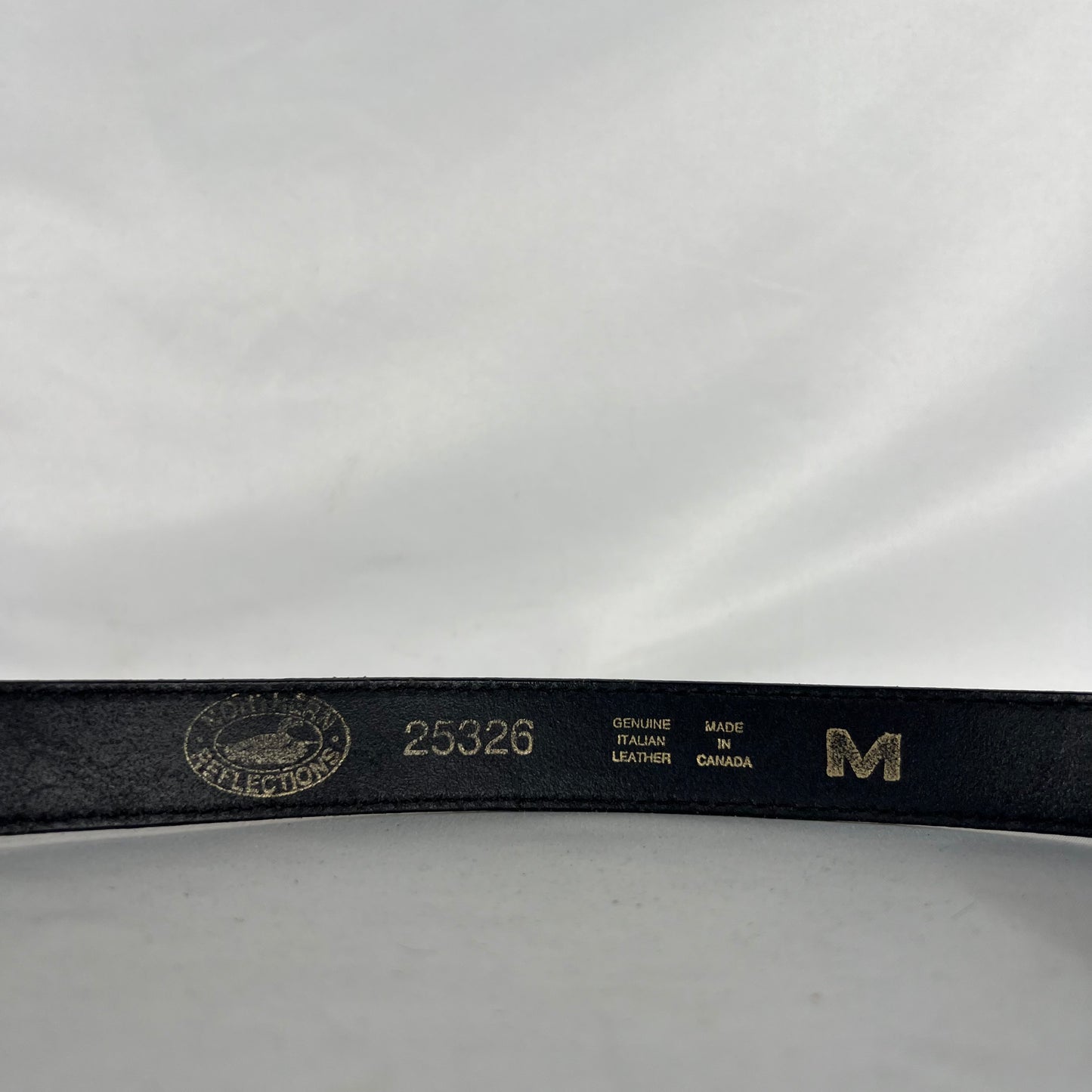 90s Made in Canada Black Italian Leather Belt- M