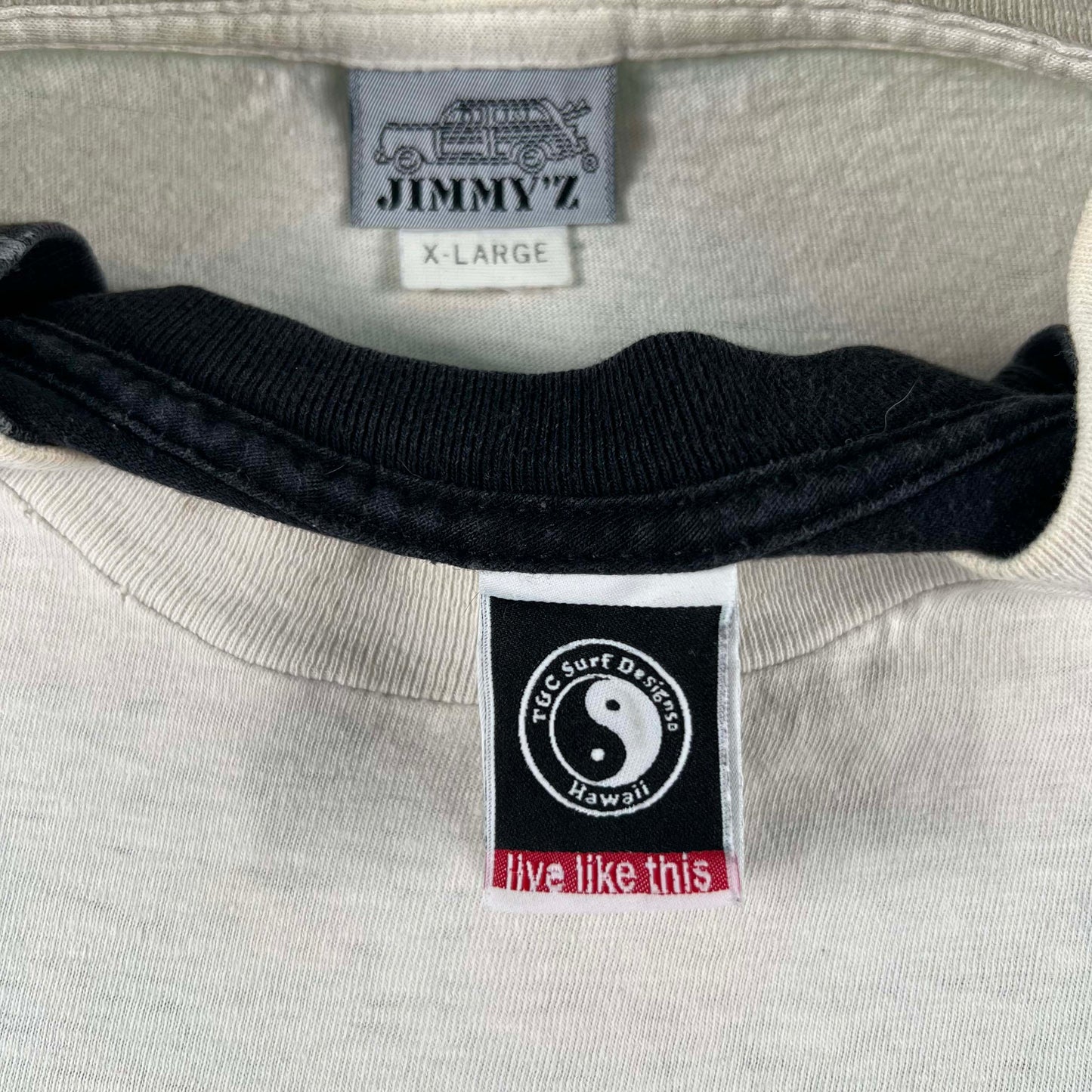 90s Jimmy Z Tee + 00s T&C Surf Long Sleeve- L