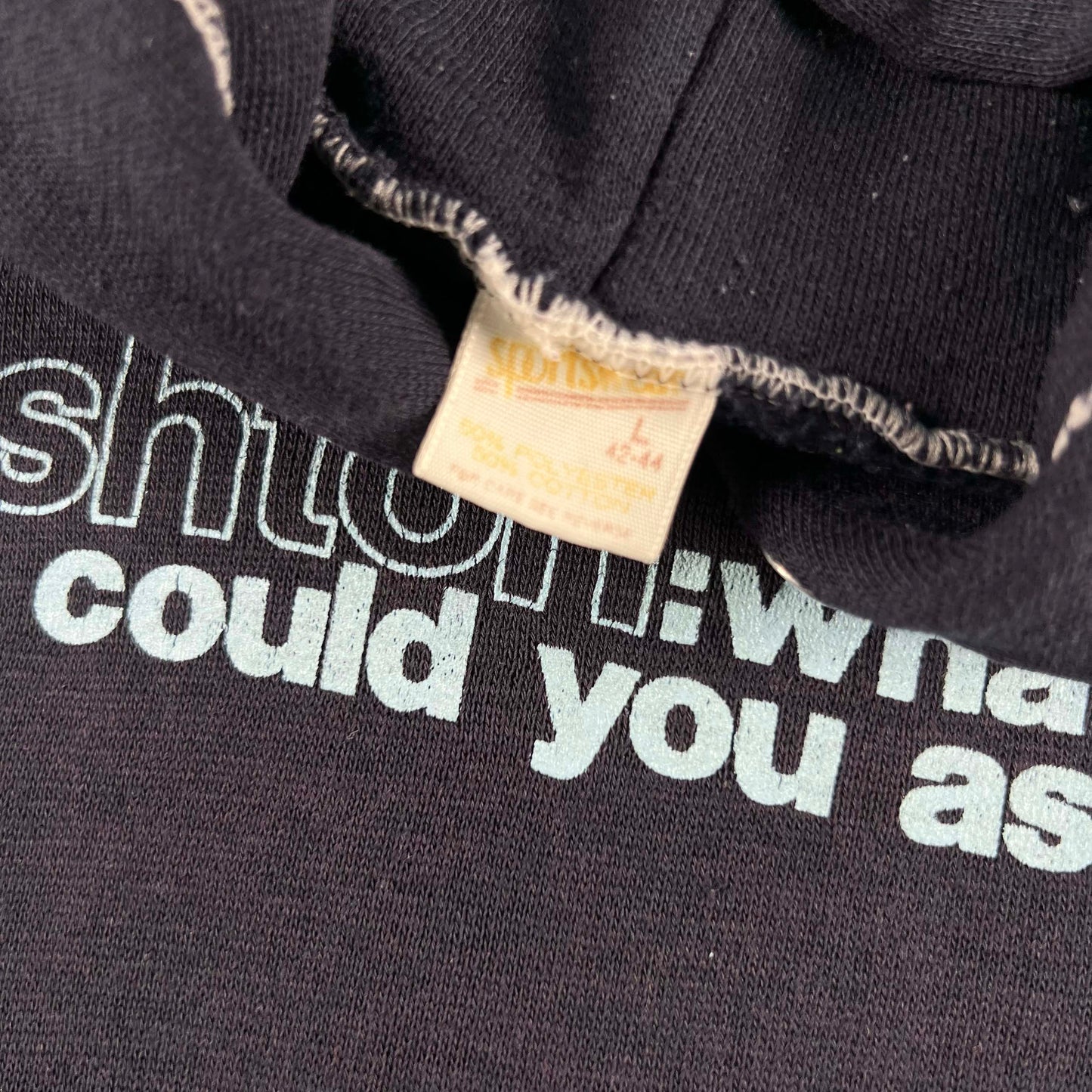 70s Boxy Faded Navy 'Ashton' Hoodie- M