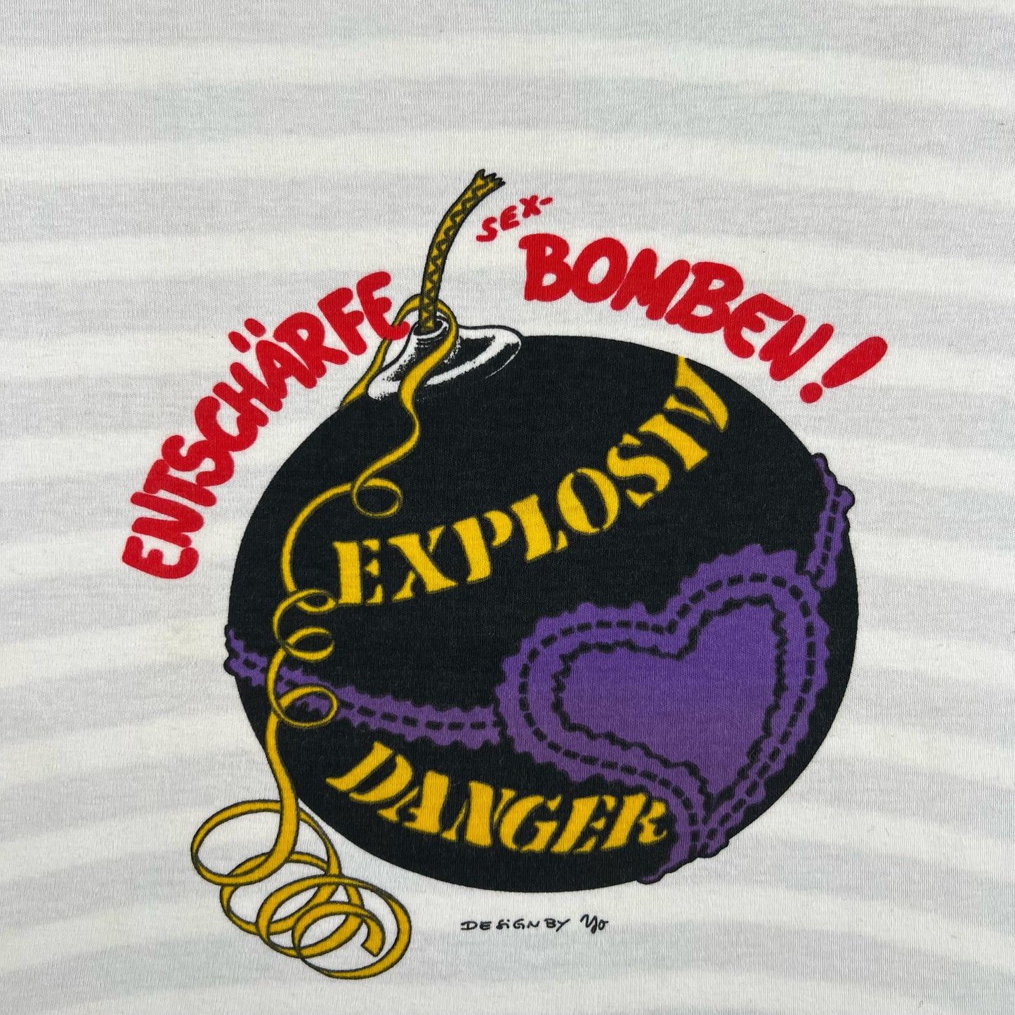 80s Sex Explosion Striped Tee- L