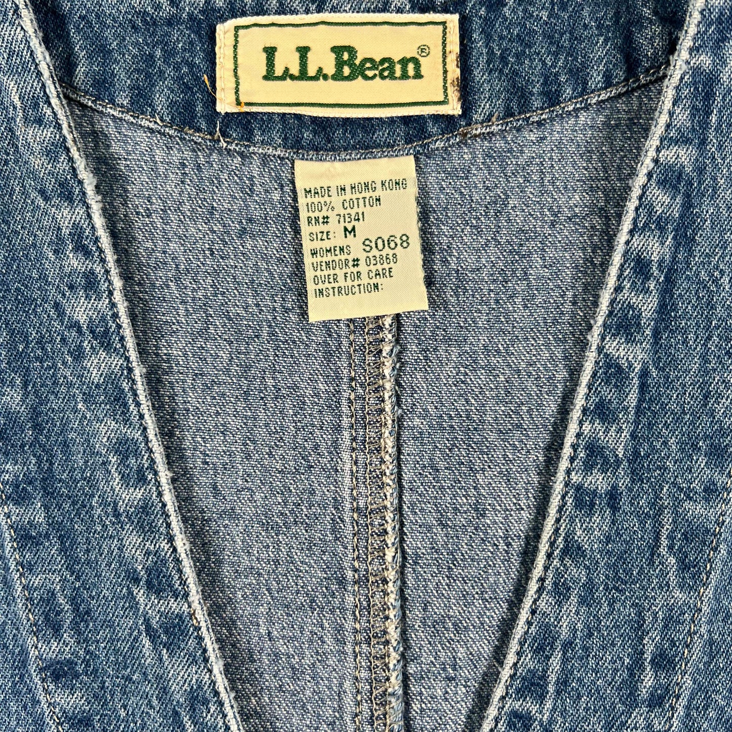 90s L.L. Bean Buckleback Denim Vest- S