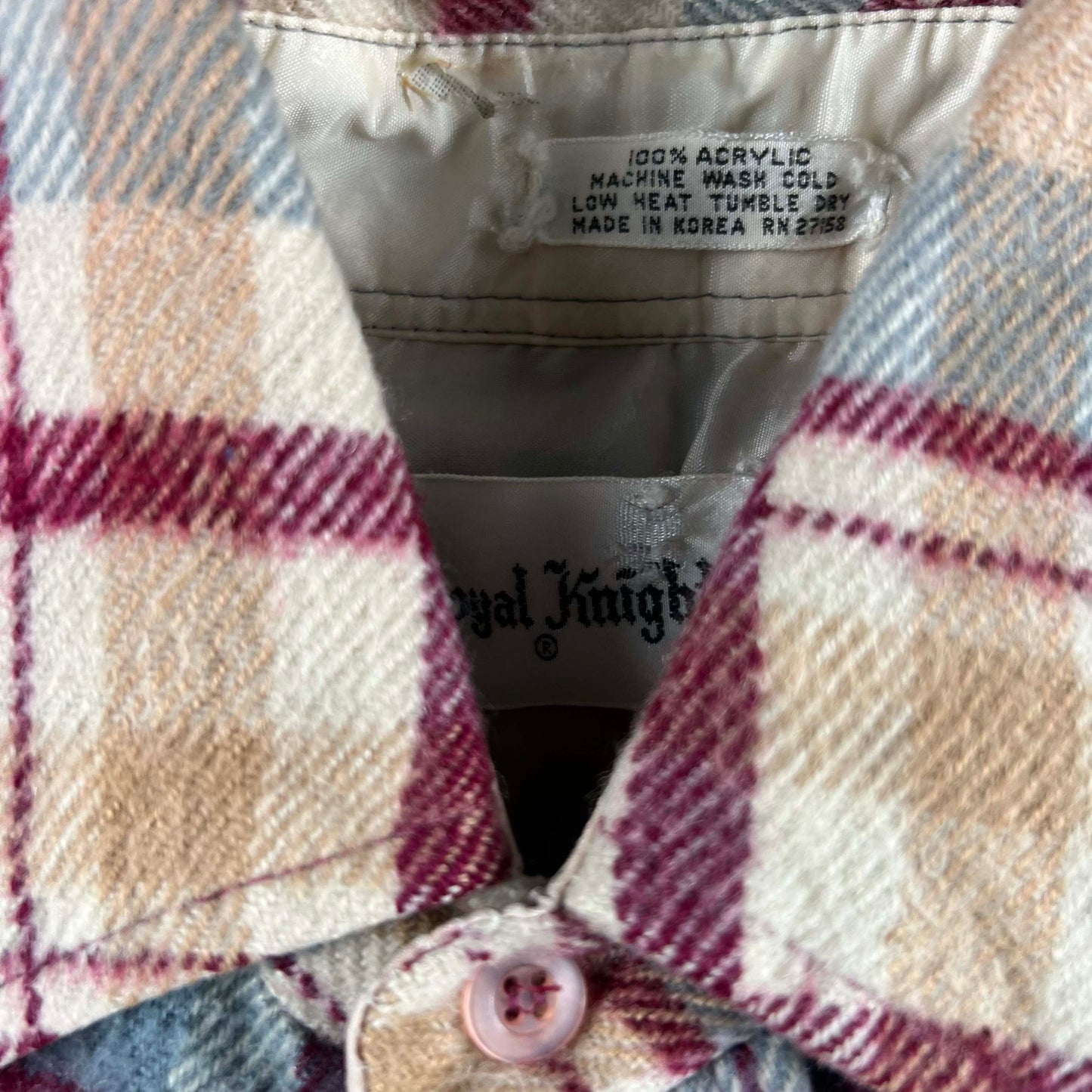 70s 'Royal Knight' Flannel Board Shirt- M