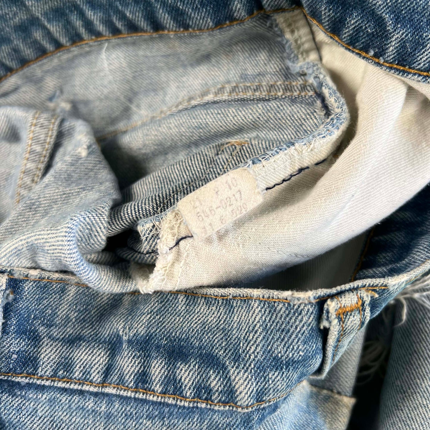 70s Levi's 646 Repaired Denim Flares- 35x28