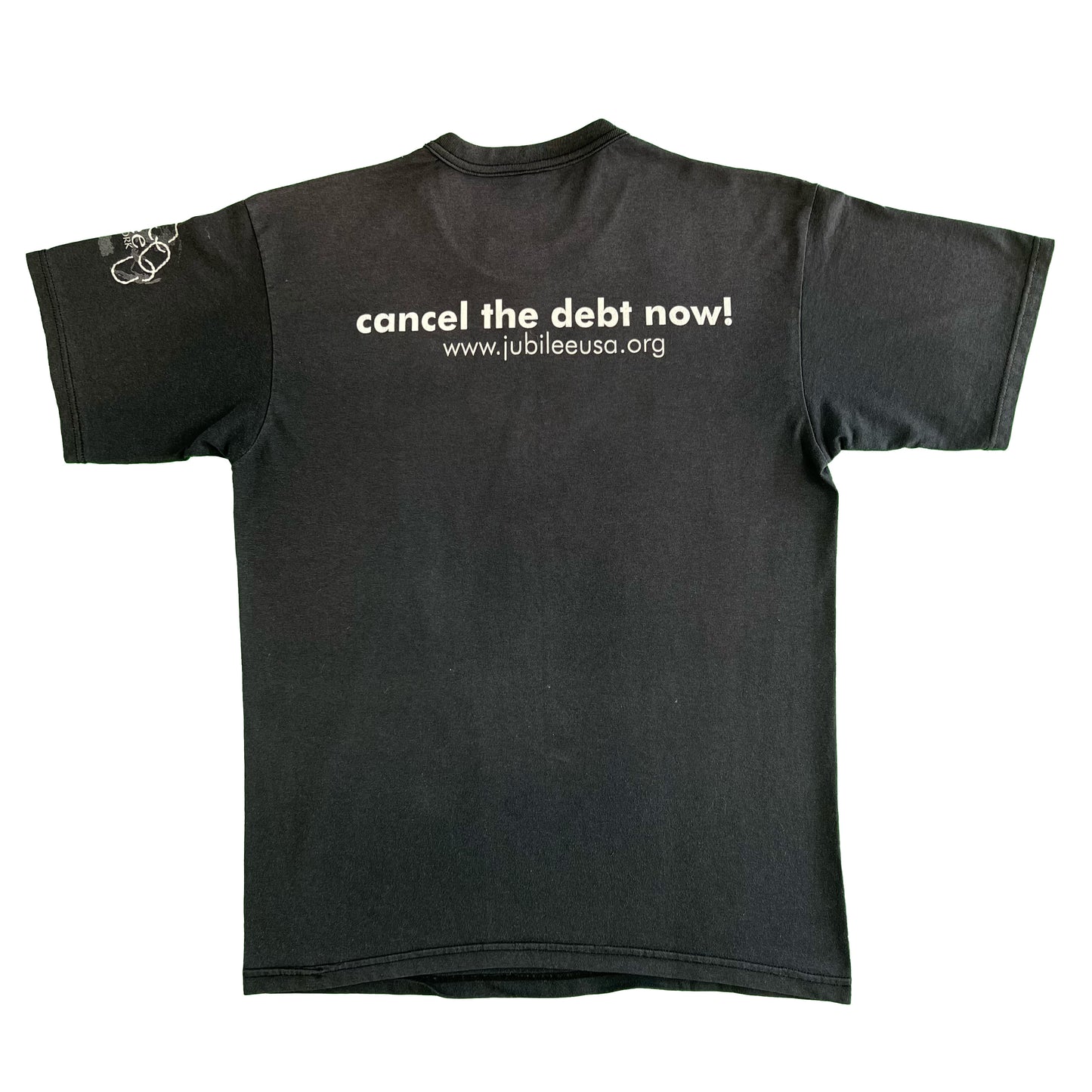90s Sun Faded Life Not Debt Tee- L