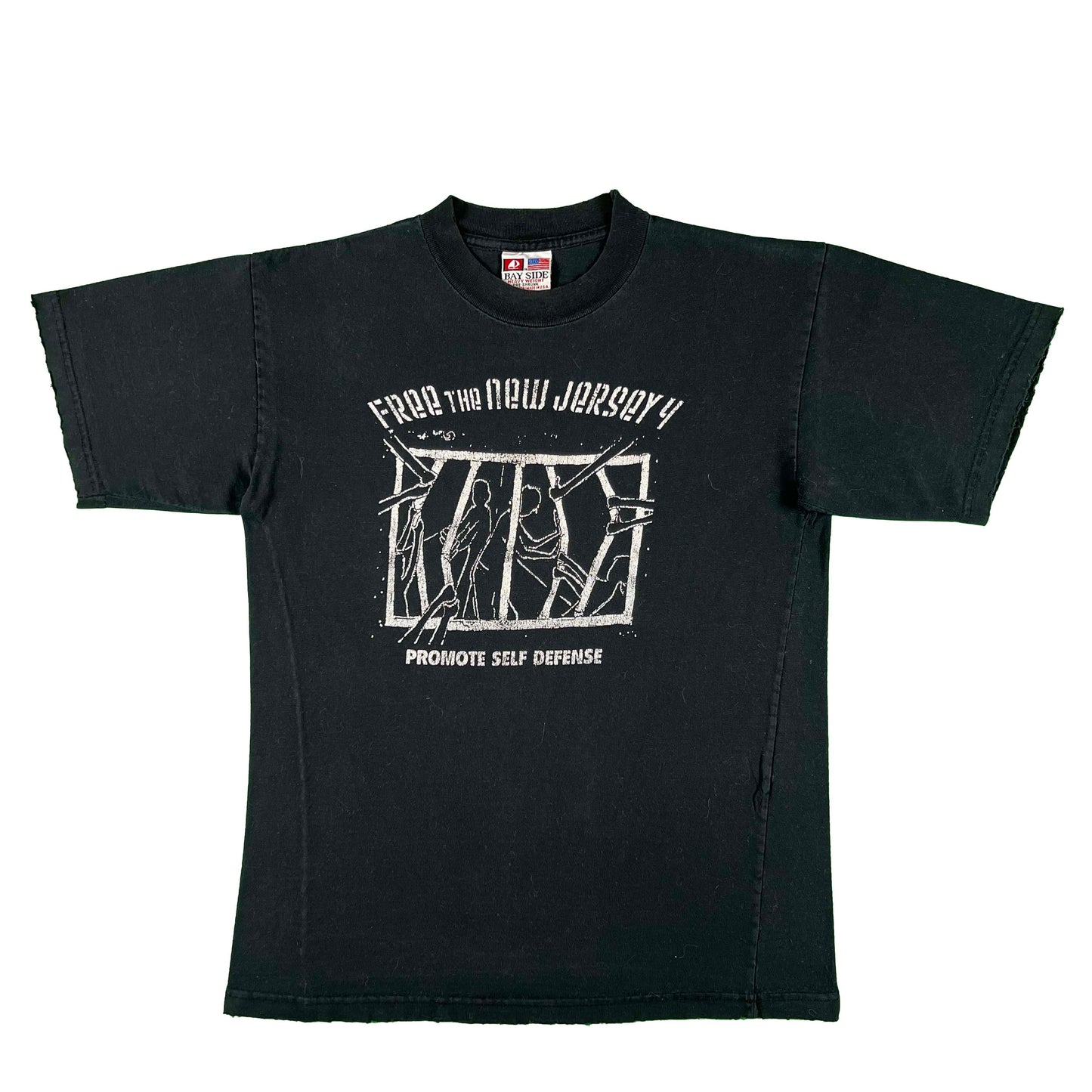 00s Faded Black Free the New Jersey 4 Tee- M