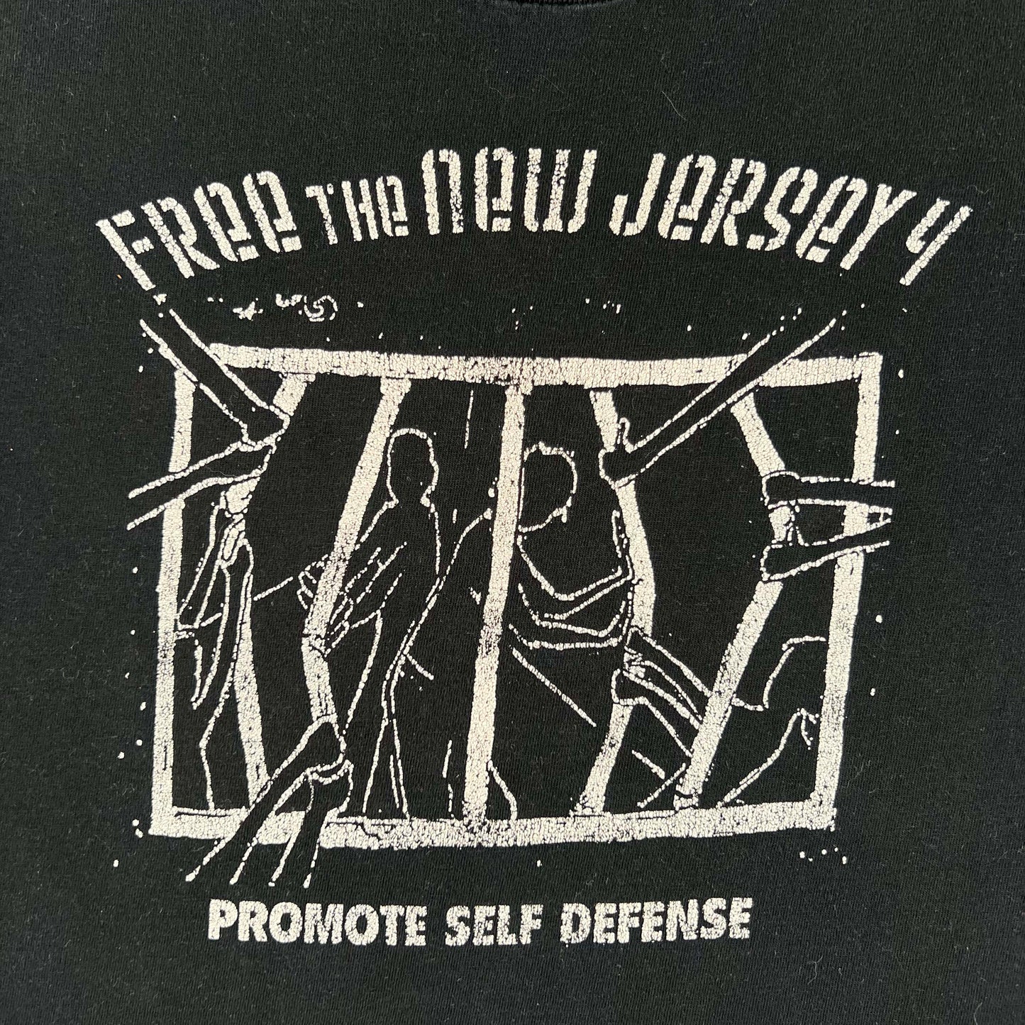 00s Faded Black Free the New Jersey 4 Tee- M
