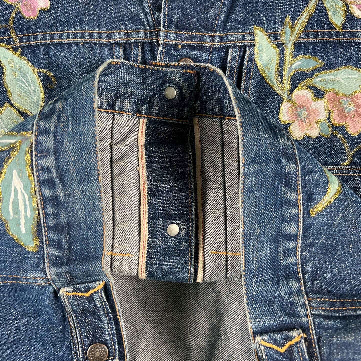 50s Selvedge Denim Type 2 Painted Vest- S